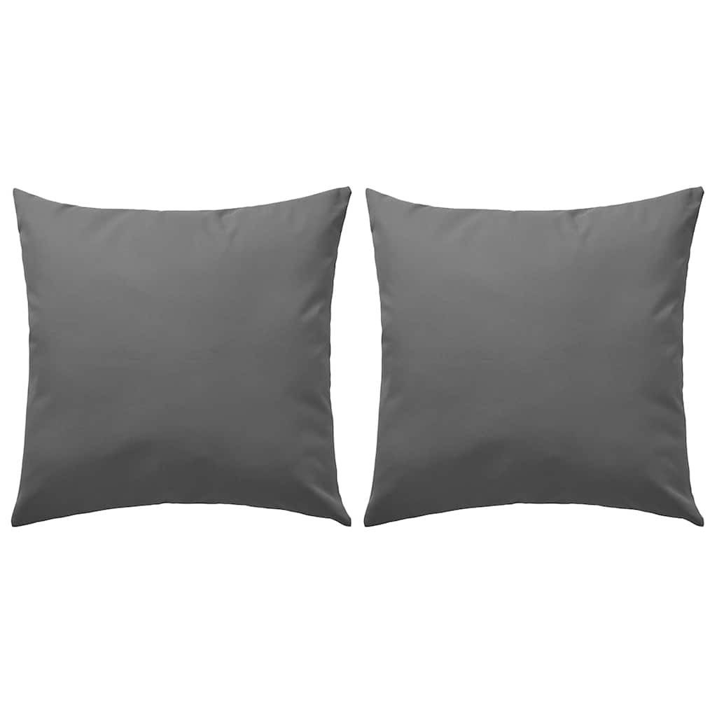 vidaXL Zierkissen Gartenkissen 2 Stk. 45 x 45 cm Grau, (2 St)