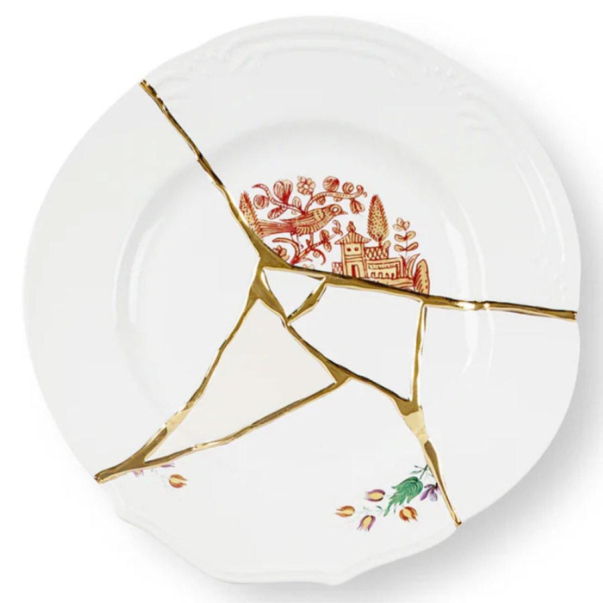 Seletti Speiseteller Teller Kintsugin 1 Dinner Plate Porzellan (27,5cm)