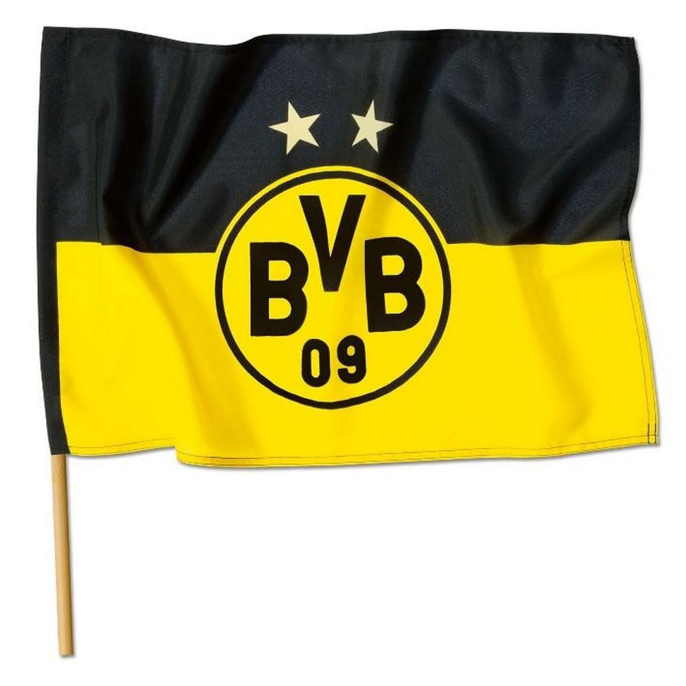 Fahne BVB Stockfahne 90x60cm schwarz gelb
