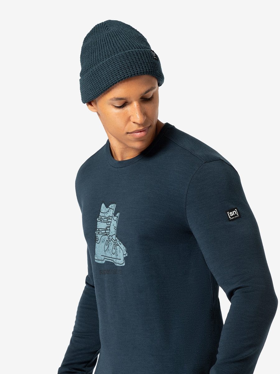 SUPER.NATURAL Beanie Merino Mütze CITY BEANIE atmungsaktiver Merino-Materialmix