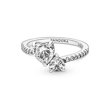Pandora Fingerring Pandora Ring 191198C01-54 Doppel Herz Silber