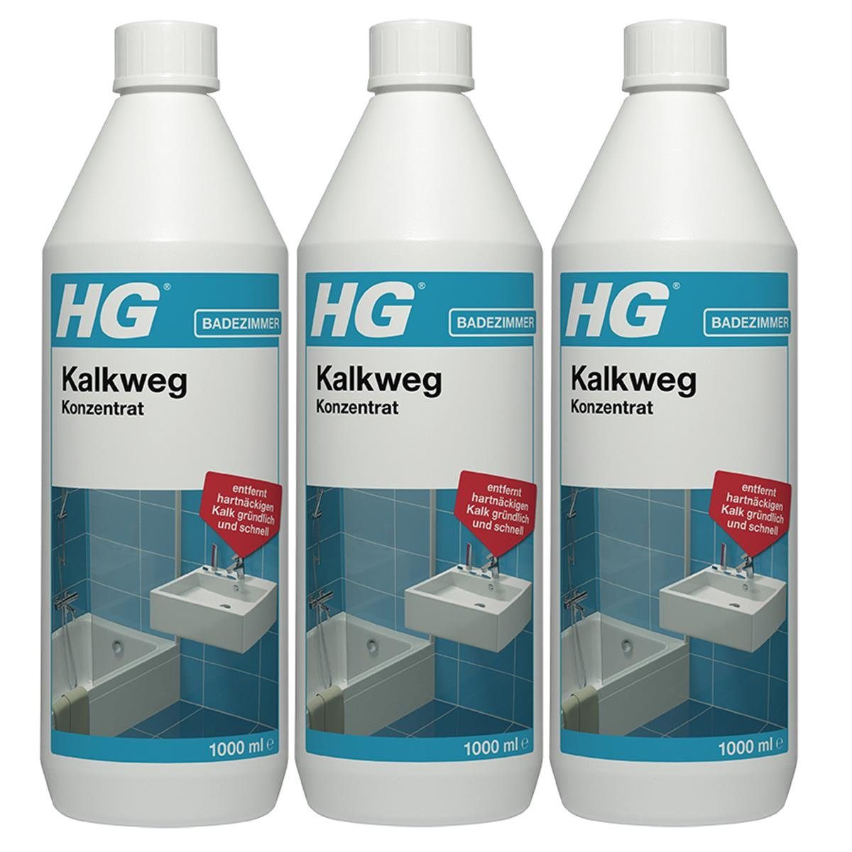 1L Kalkweg - Rostflecken & Badreiniger Konzentrat HG auch Urinstein (3er Entfernt HG