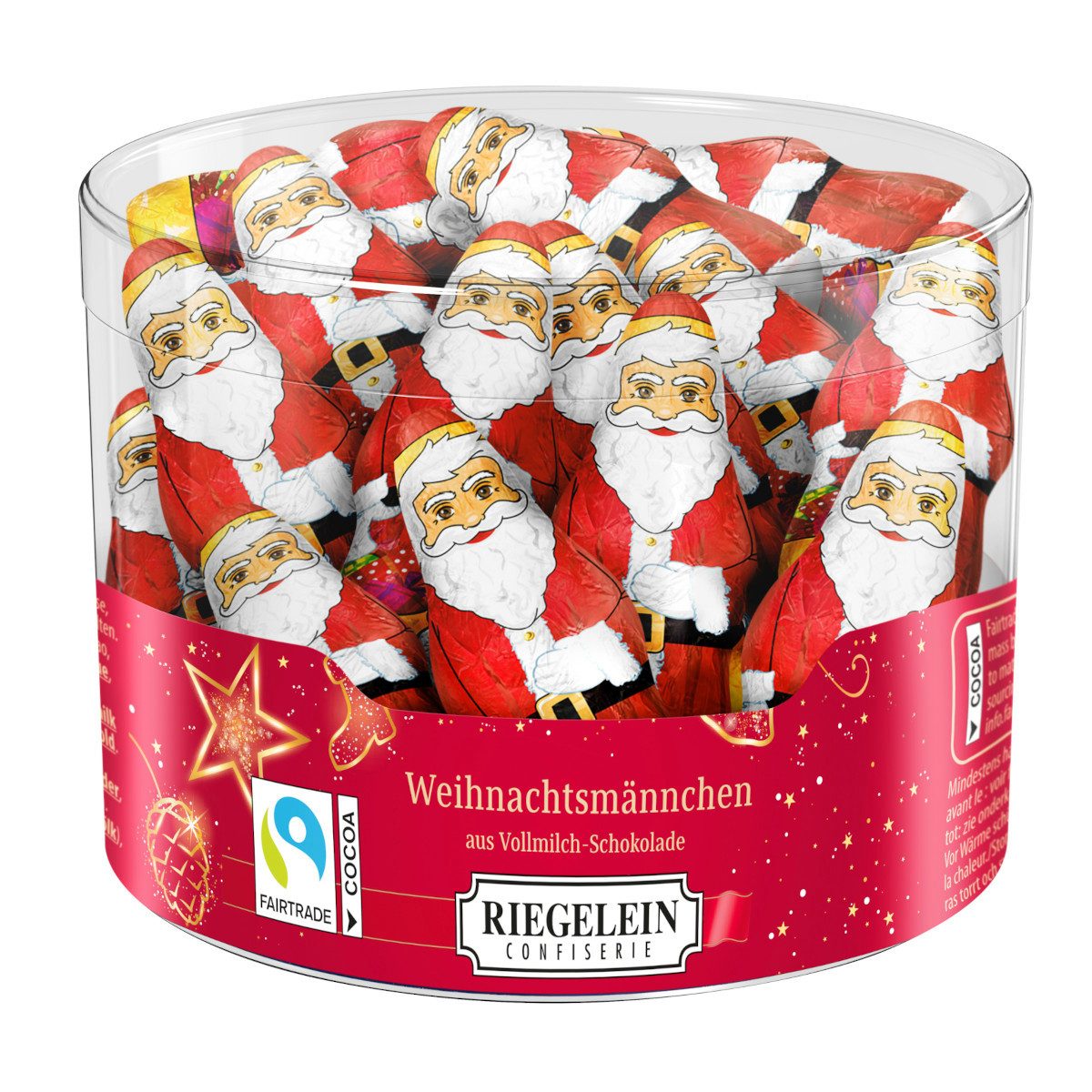 Riegelein Confiserie Schokolade, Riegelein Weihnachtsmännchen 26 Weihnachts-Hohlfiguren Dose 312g