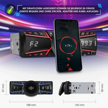 Neotone MEX-N1260 Autoradio (AM-Tuner, FM-Tuner, Bluetooth, Induktionsladung vom Smartphone, MP3Player)