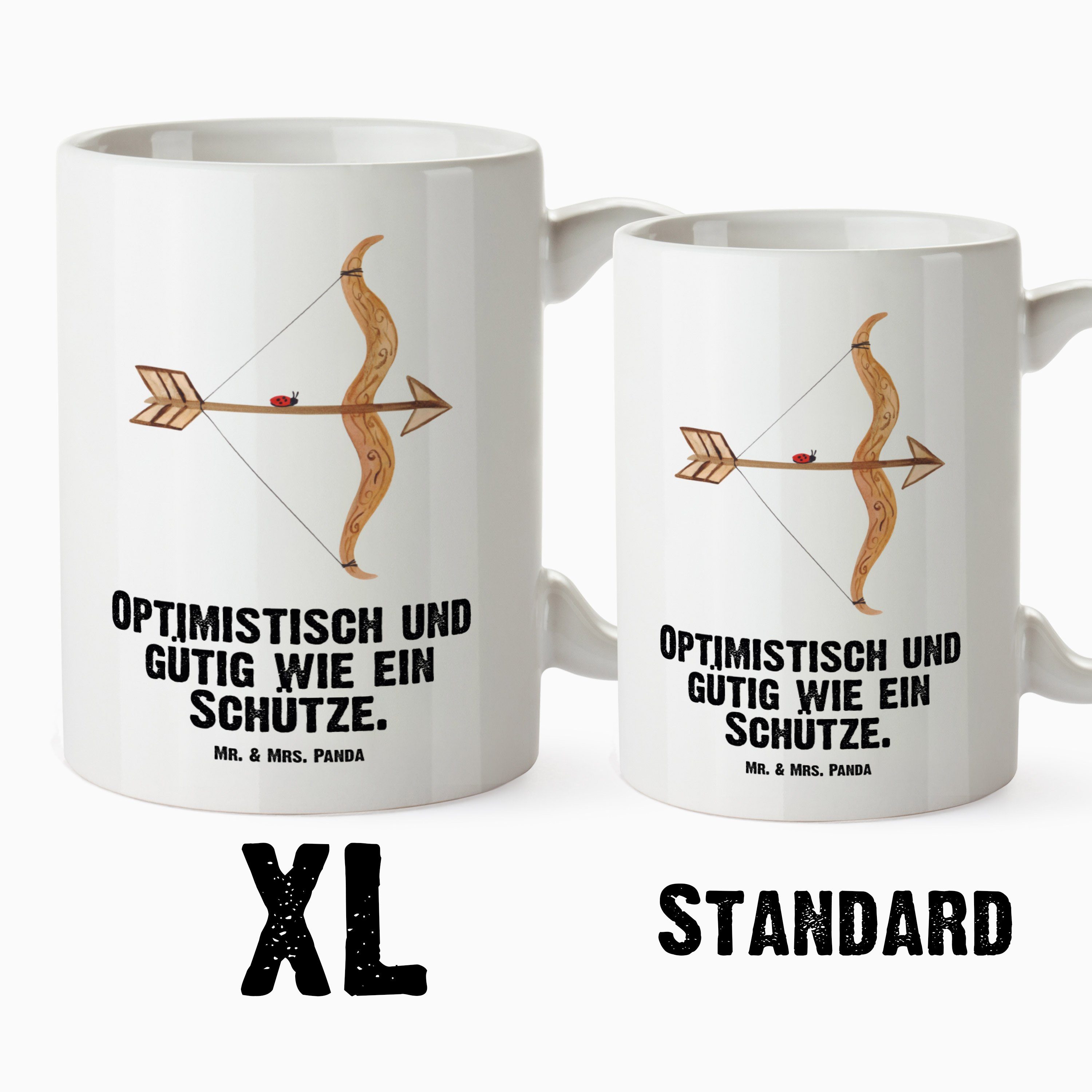 Tasse Panda Keramik XL Schütze Tasse - Weiß Mr. Sternzeichen Geschenk, Mrs. Tasse, XL XL Tee, Tasse, & - Große