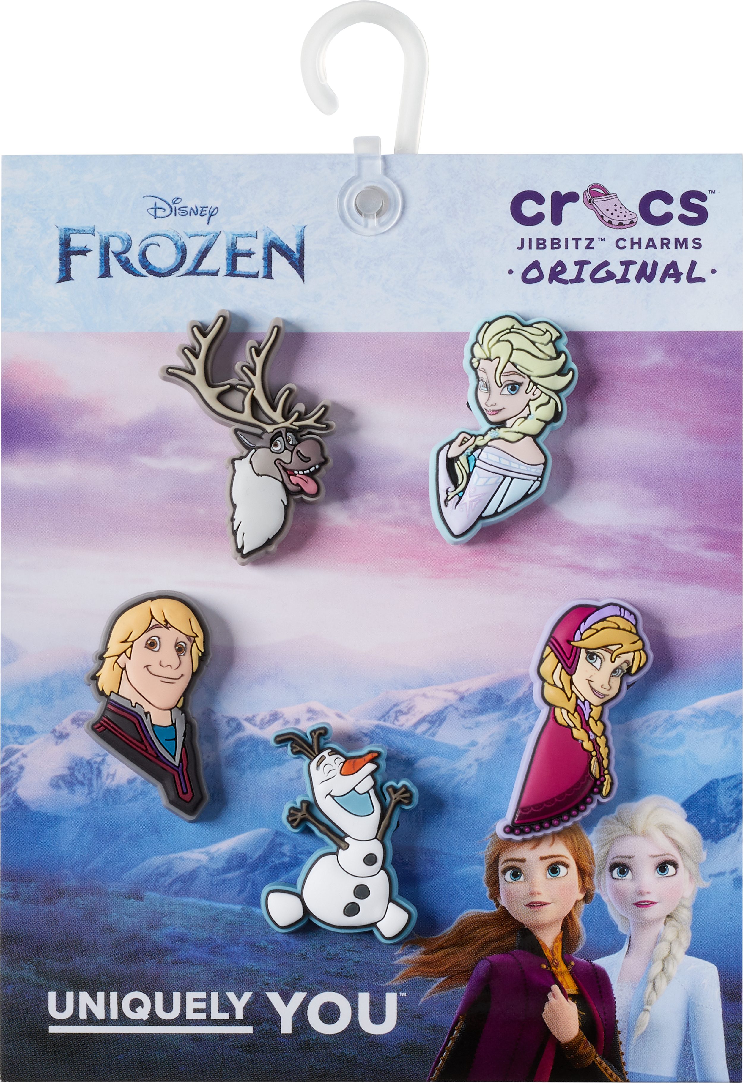 Crocs Schuhanstecker Jibbitz™ Frozen Character (Set, 5-tlg., Kein Spielzeug. Nicht für Kinder unter 3 Jahren geeignet), Frozen Motive zum Anstecken, Charm, Anstecker für Crocs Schuhe