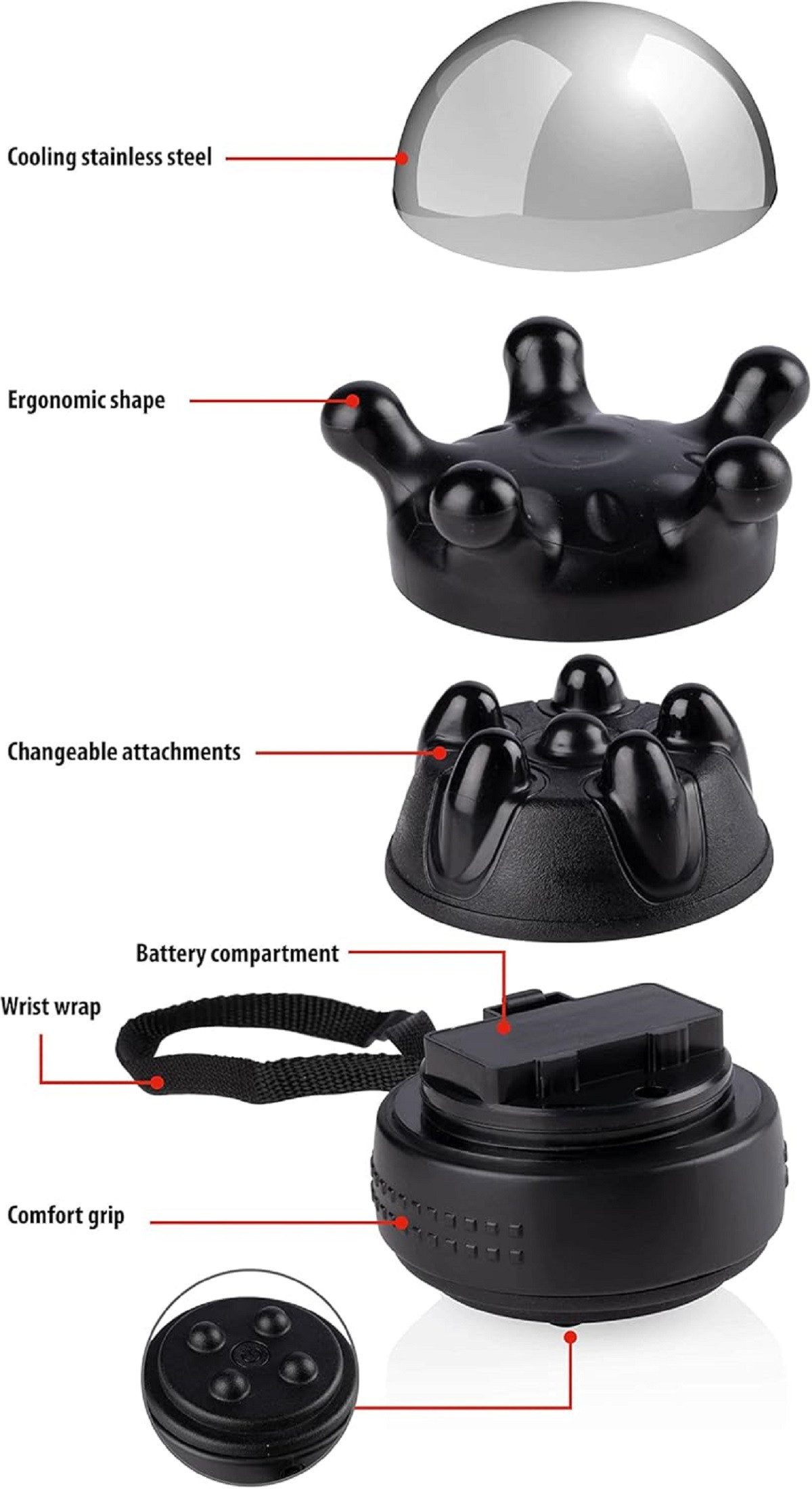 Alpina Massagegerät Alpina 3-in-1 Mini-Massagegerät – Kompakt, kabellos & vielseitig