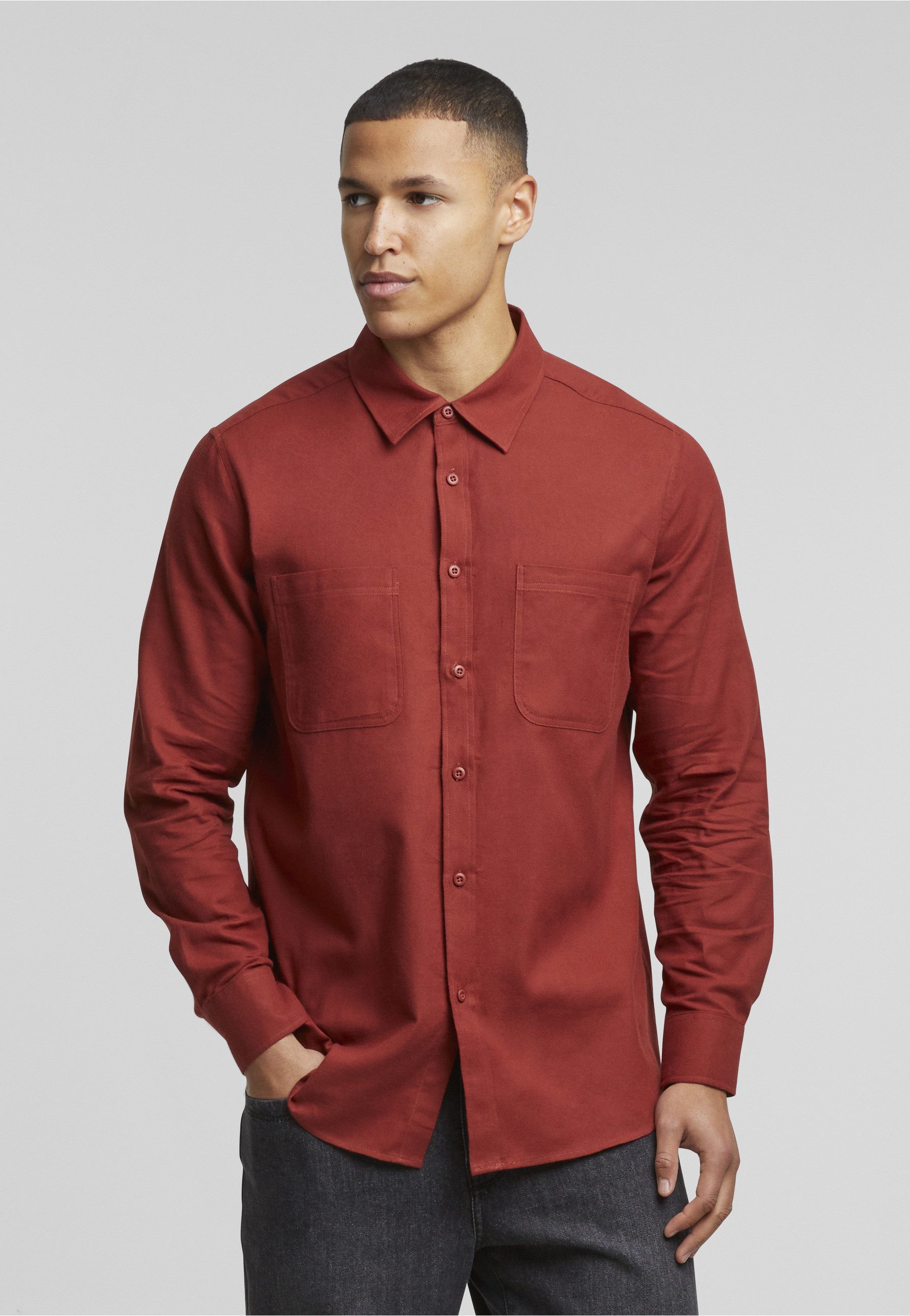 URBAN CLASSICS Langarm-Poloshirt Urban Classics Herren Flanell Shirt (1-tlg)