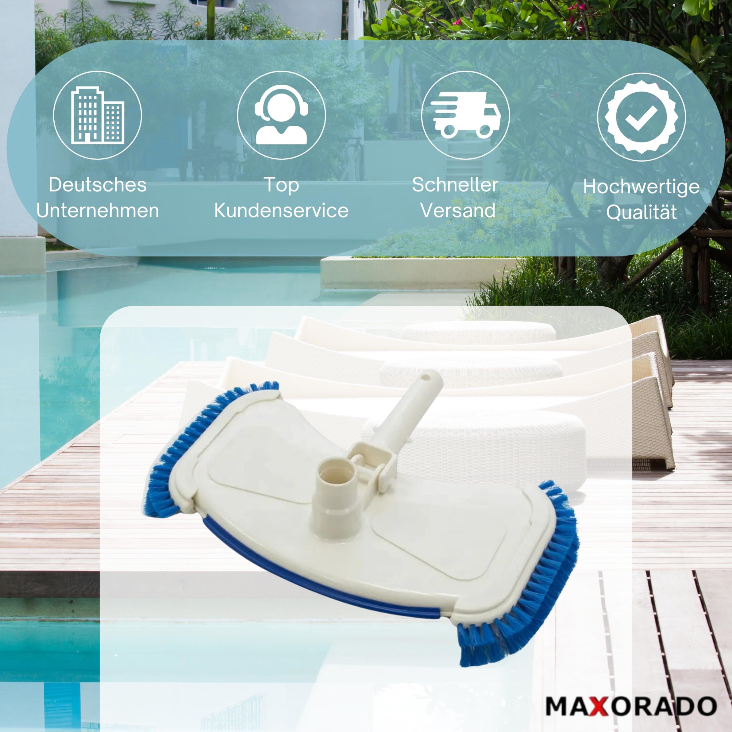 Maxorado Poolbürste Poolsauger Düse Bodendüse Bodensauger für Intex Bestway Pool Zubehör – Bild 5 von 5