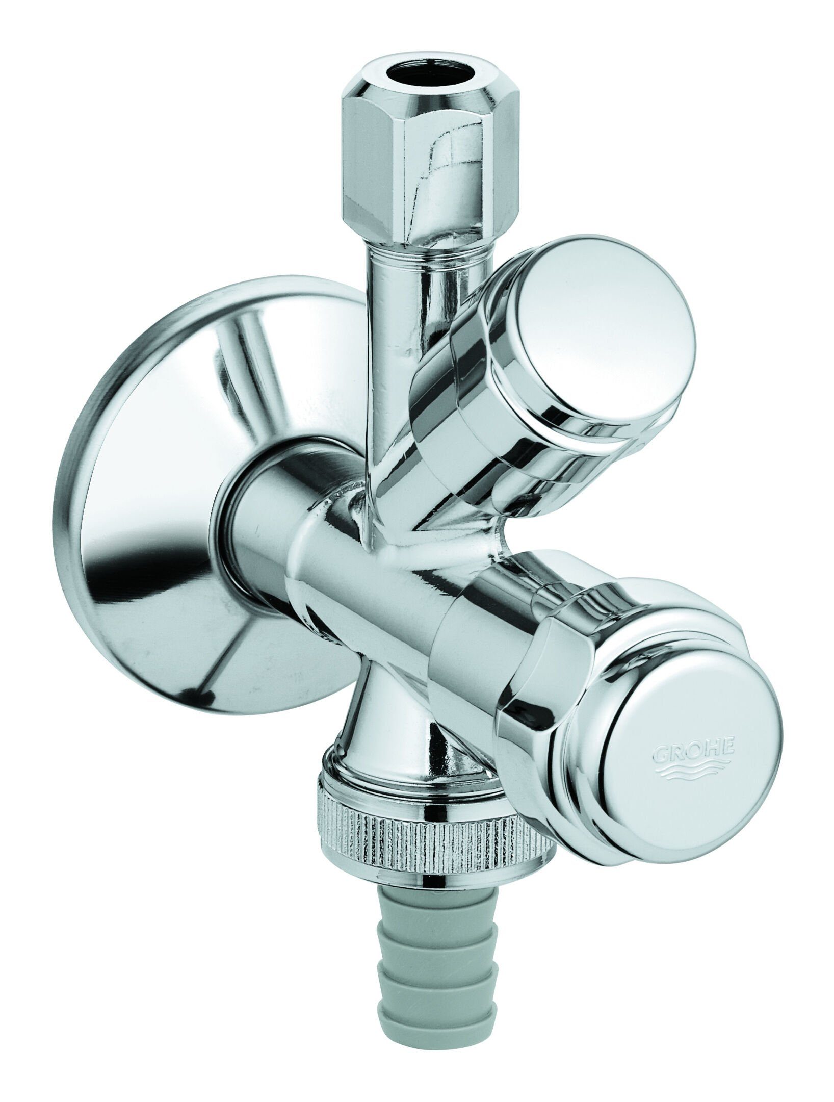 Grohe Eckventil, Eggemann Original WAS® Kombi DN15 mit Rückflussverhinderer - Chrom