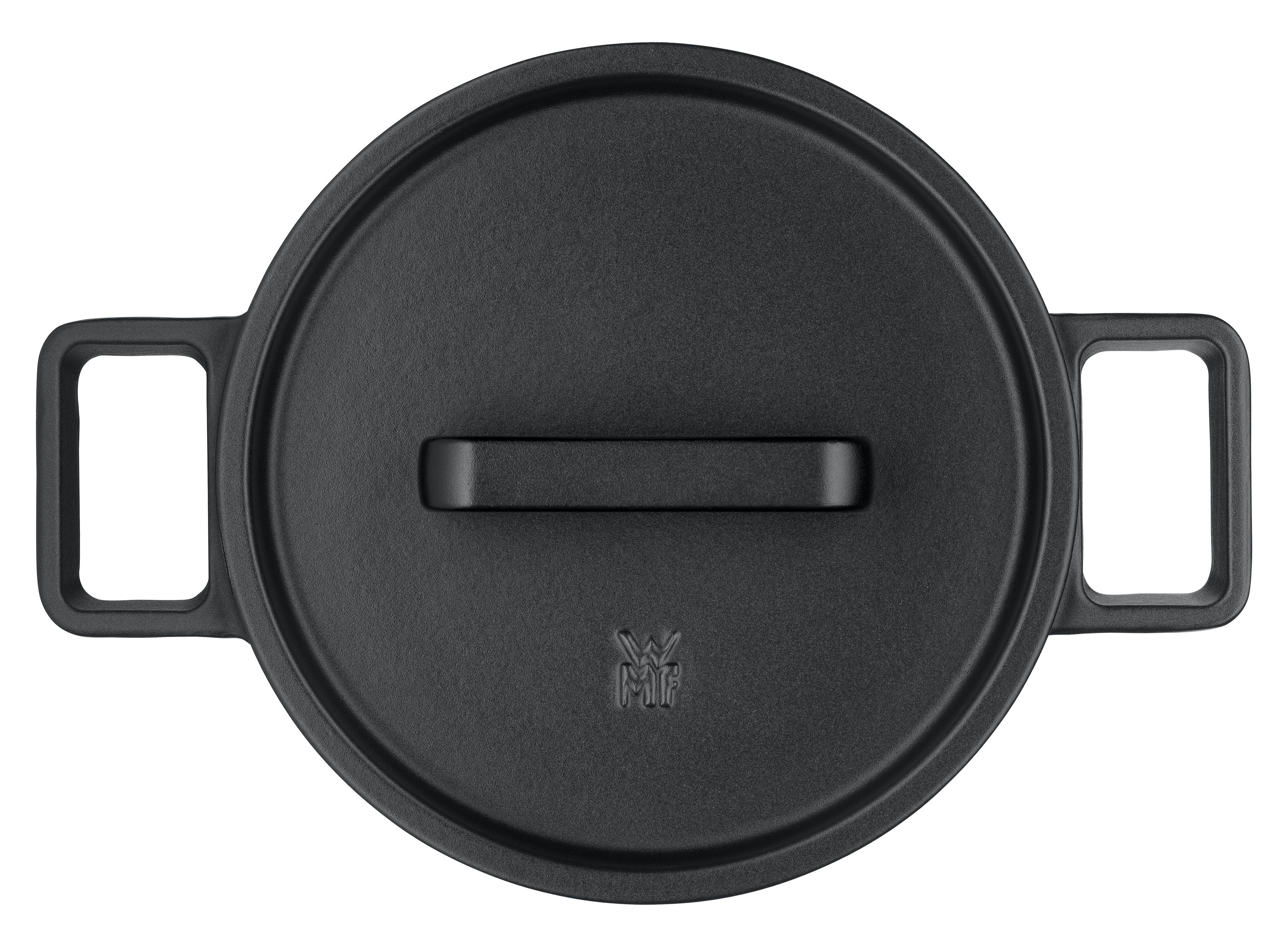 WMF Bräter Flavour, Gusseisen Bräter Induktion, Schmortopf emailliert, Gusseisen, Gusseisen-Kochgeschirr, Deckel mit Kondensationsnoppen