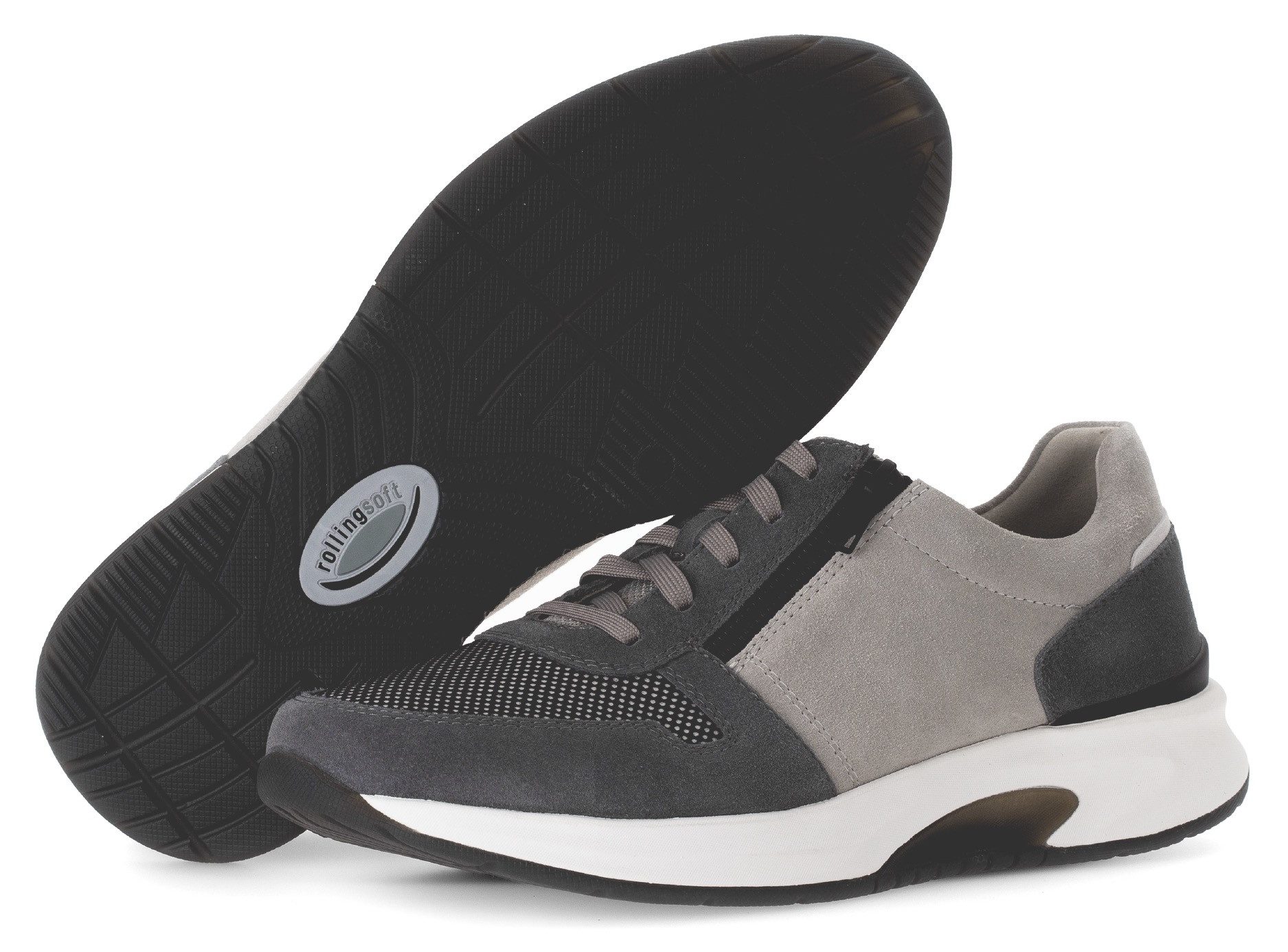 rollingsoft Keilsneaker, Freizeitschuh, Halbschuh, Schnürer mit Außenreißverschluss, G-Weite