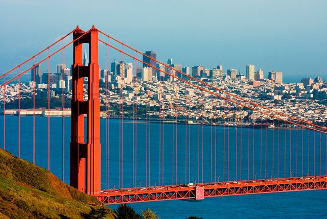 Papermoon Fototapete »Golden Gate Bridge«, matt, BlueBack, 7 Bahnen, 350 x 260 cm-Otto