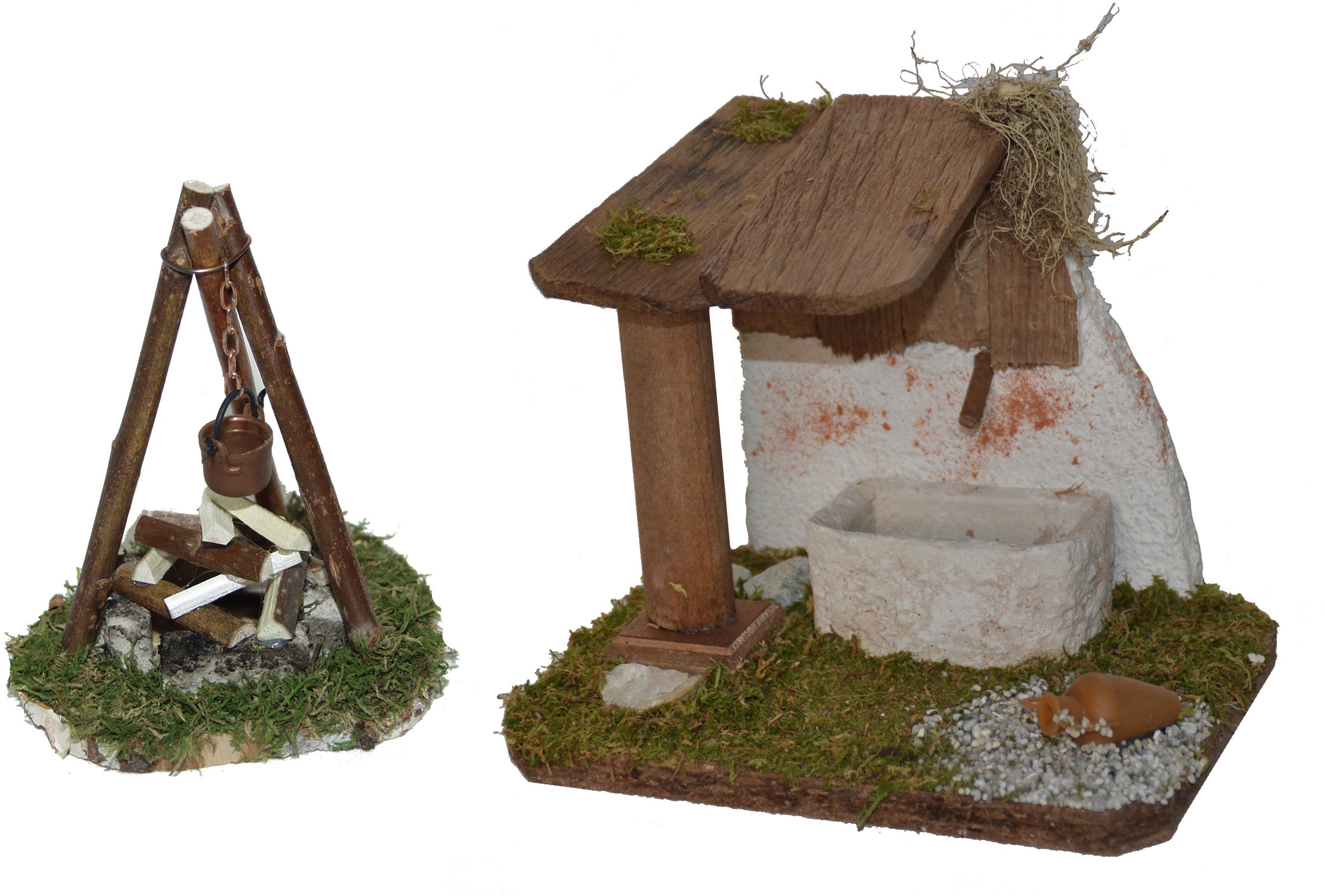 Alfred Kolbe Krippen-Zubehör Weihnachtsdeko (Set, 2tlg), Lagerfeuer mit Bel günstig online kaufen