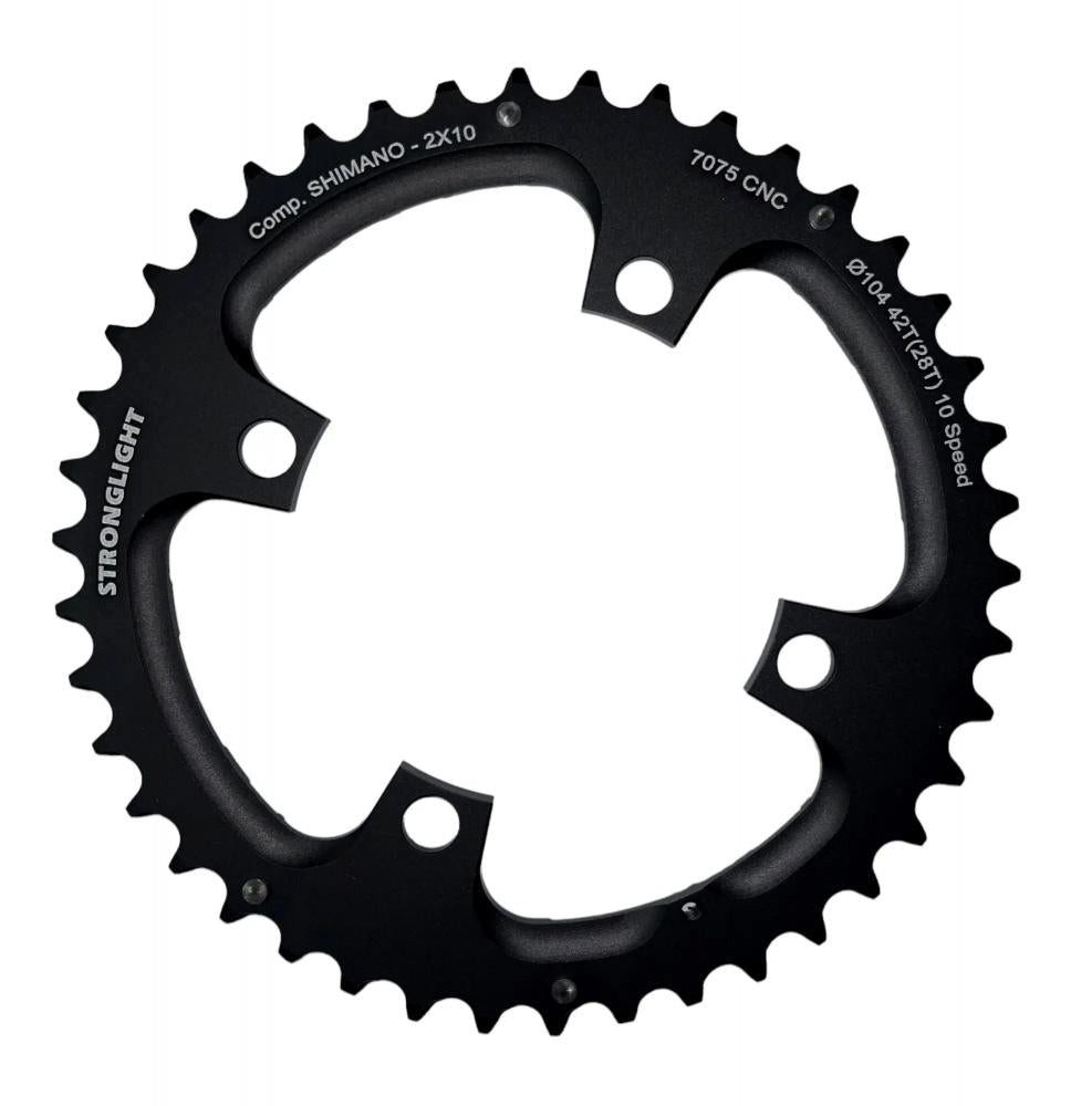 Kettenschaltung Stronglight Kettenblatt MTB Lochkreis 104 mm 2x10 außen 38 Zähne schwa