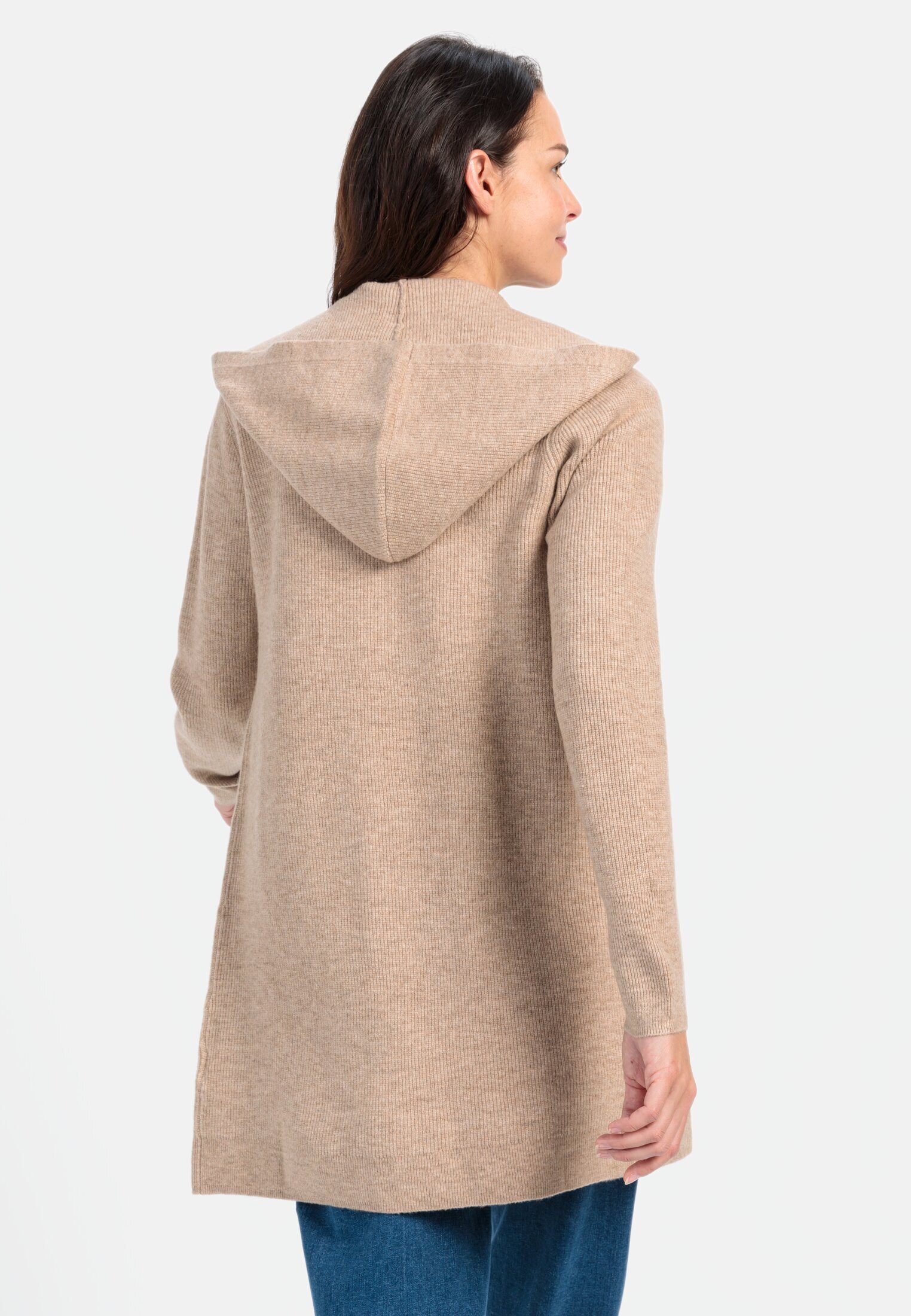 camel active Cardigan mit Kapuze Langarm Kapuze Markenlogo günstig online kaufen