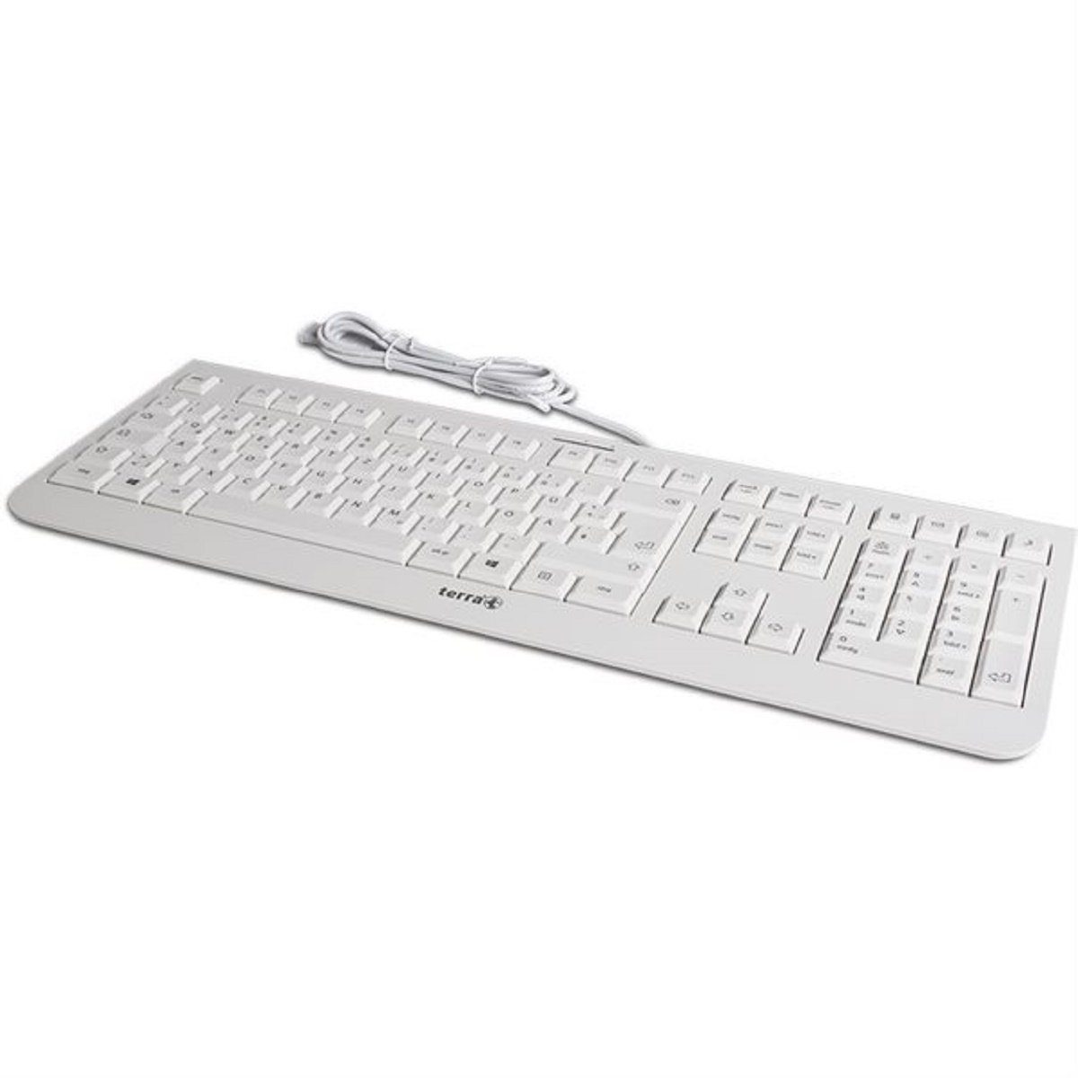 TERRA TERRA Keyboard 1000 Corded [DE] USB pale grey Tastatur dunkelweiß USB-Tastatur (Deutsches Layout, hellgrau, 105 Tasten)