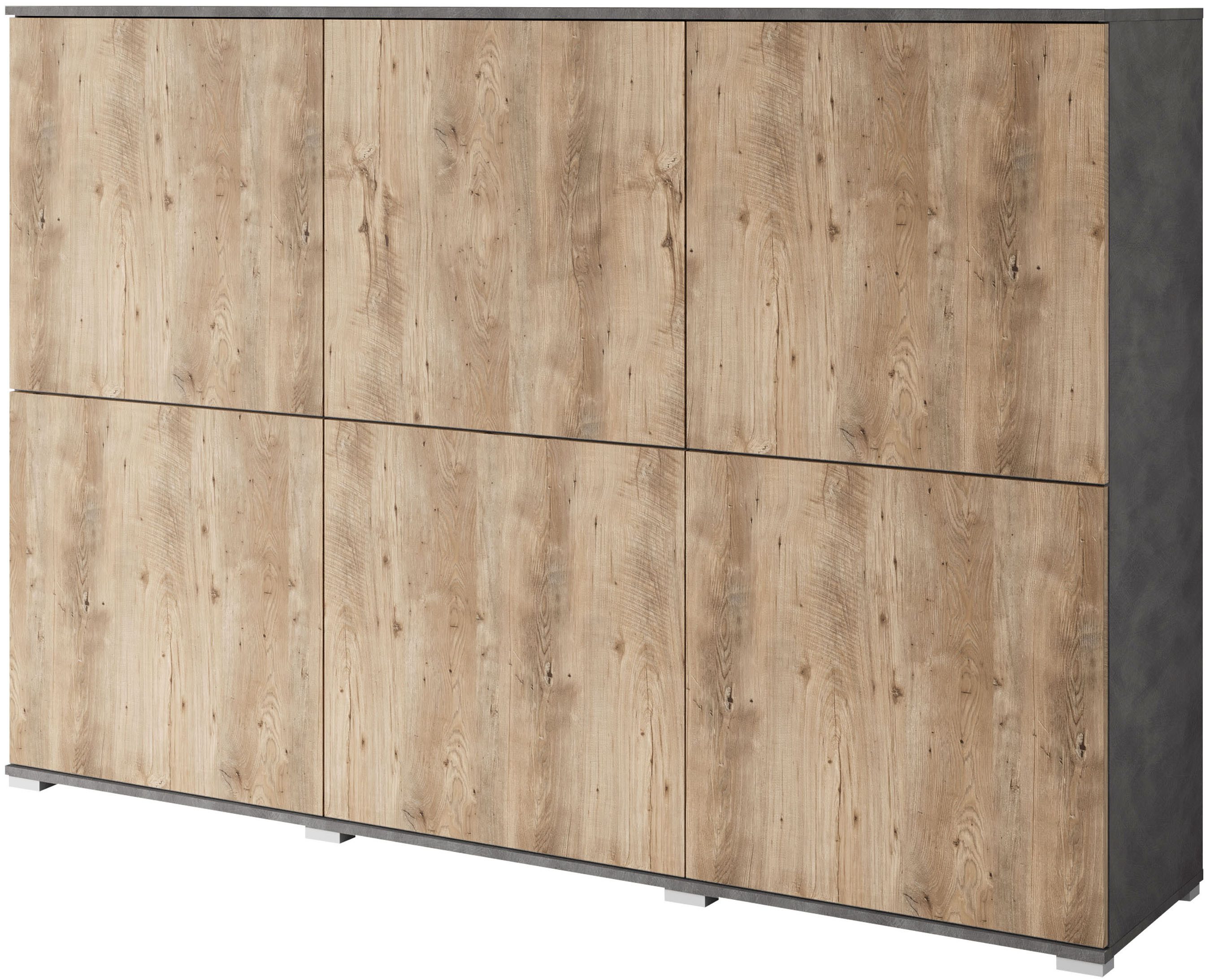INOSIGN Highboard Kenia, moderne grifflose Hochkommode mit 6 Türen, Breite günstig online kaufen