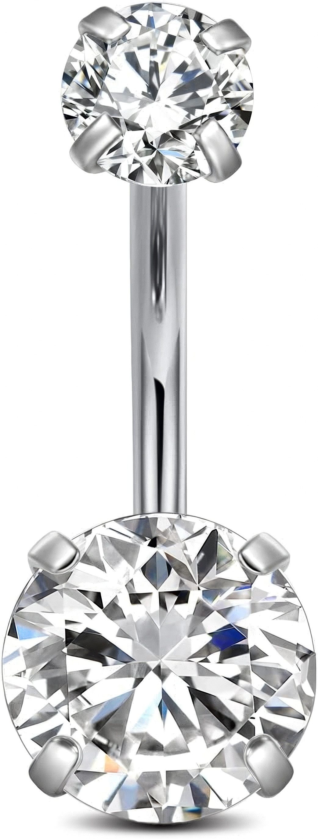 Jumpeak Bauchnabelpiercing-Set 14K Gold-Bauchnabelring,Barbell-Bauchnabelring, Damen-Bauchnabelring, Diamant-Bauchnabelring, D VS1 3EX, geschenk ideen für frau