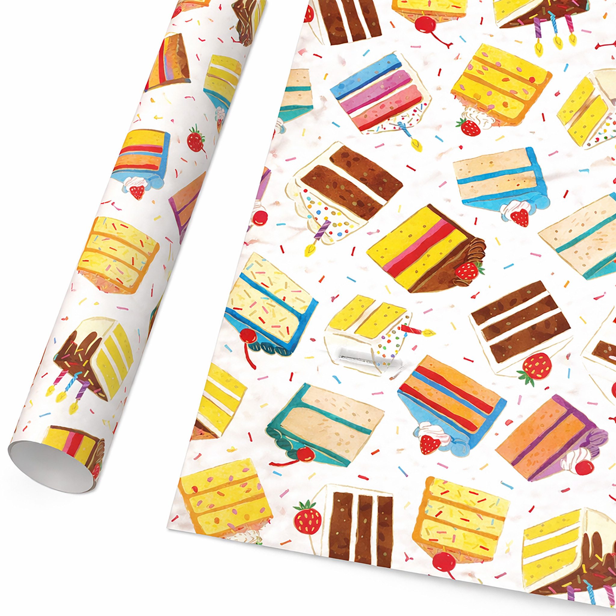Star Geschenkpapier, Geschenkpapier Torten Motiv 70cm x 2m Rolle Bunt