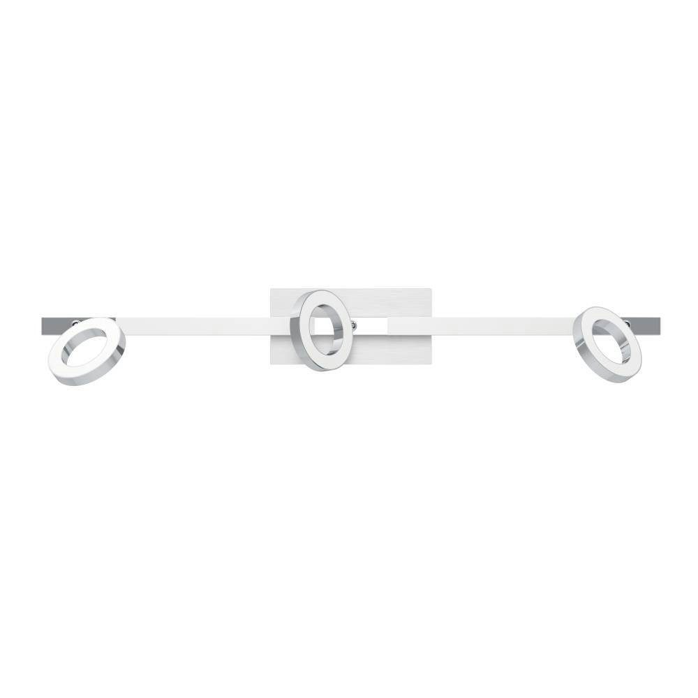 EGLO LED Deckenspots CARDILLIO 1 Deckenlampe, Chrom, 3 flammig, schwenkbare Lampenköpfe, LED fest integriert, Warmweiß, Spot, warmweißes Licht, Wohnzimmer, Esszimmer, Küche, Flur, 69x8,5cm