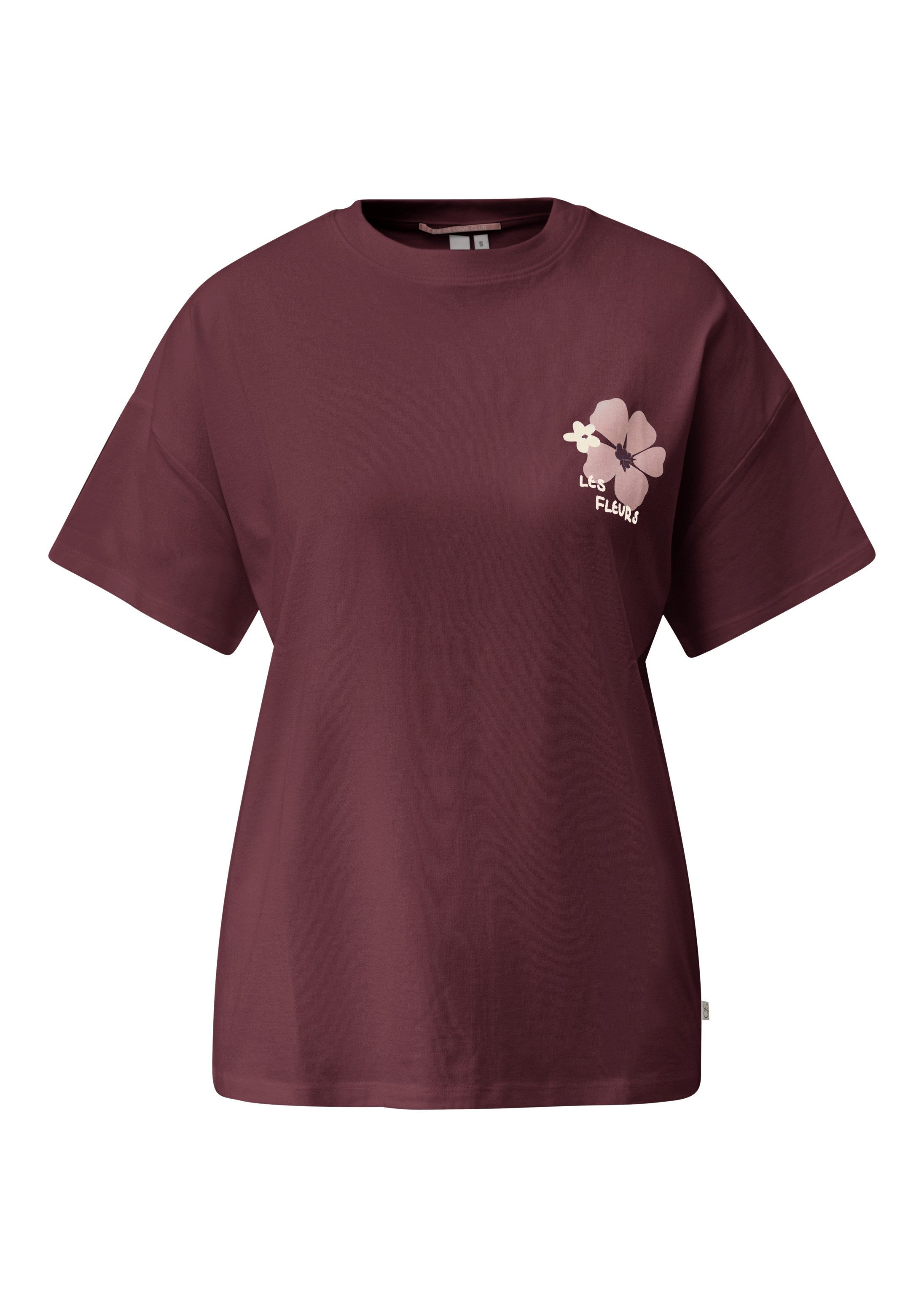 QS Kurzarmshirt T-Shirt Baumwollshirt mit Rücken- und Frontprint
