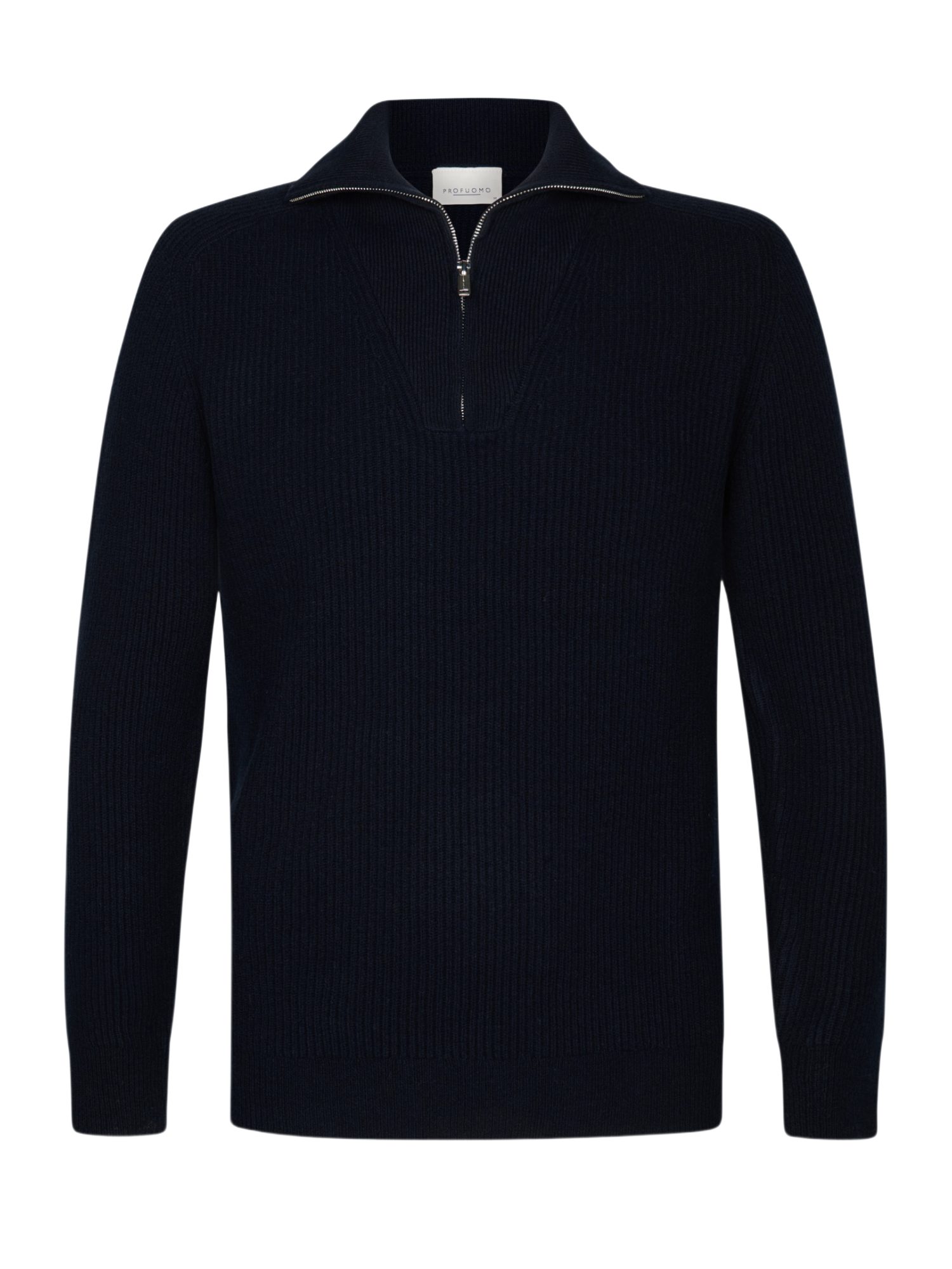 Profuomo Troyer blau,Indoor,Wolle,Unifarben,Troyer-Kragen,Lang,Regular Fit