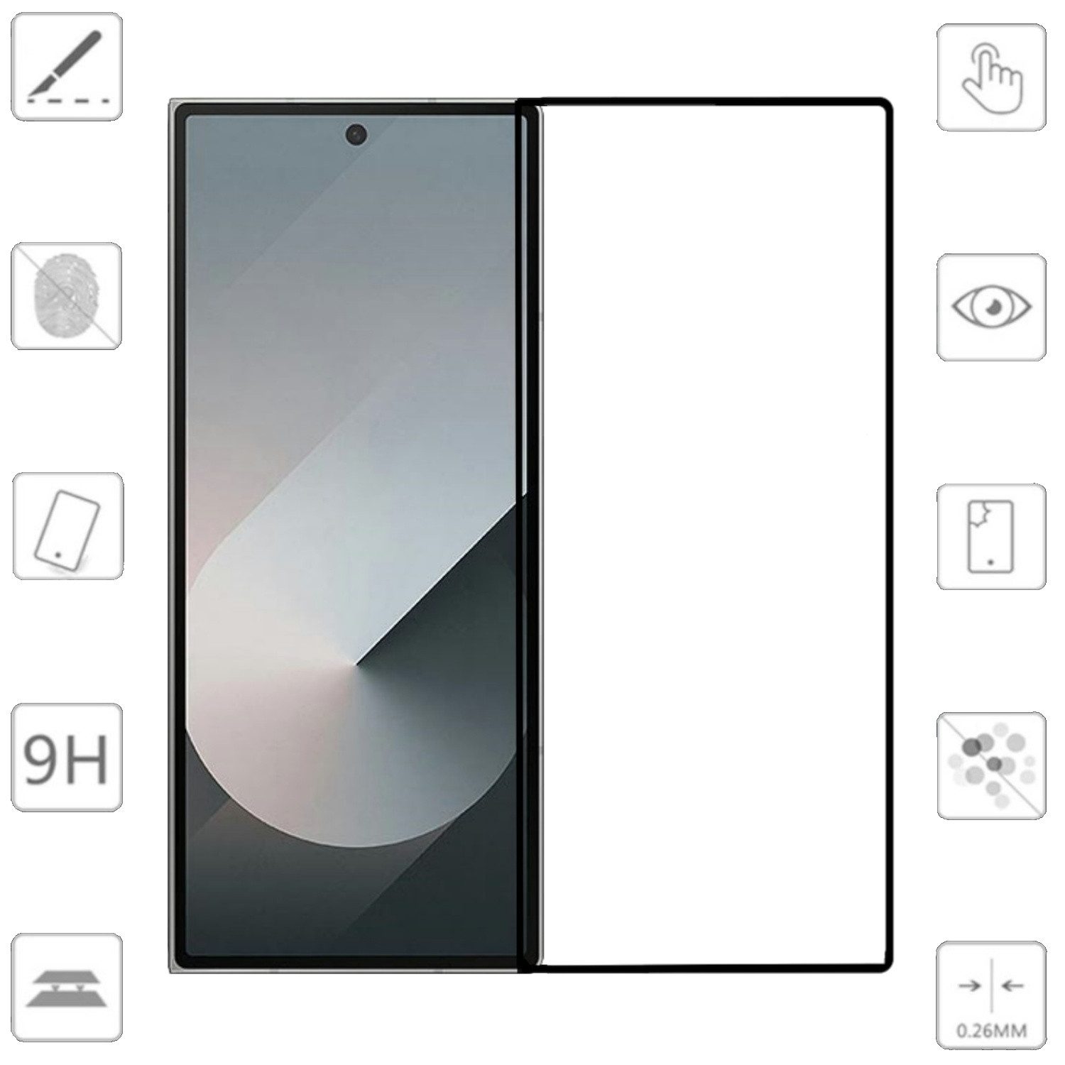 Wigento Handyhülle Für Samsung Galaxy Z Fold6 1x 3D Premium LCD 0,3mm Schutz Hart Glas, Display Panzer Schutz Glas