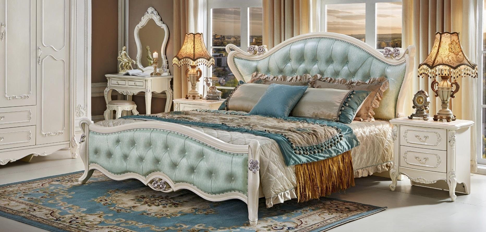 Hotel Palast Chesterfield Luxus Königliches Bett Bett, JVmoebel Leder Betten