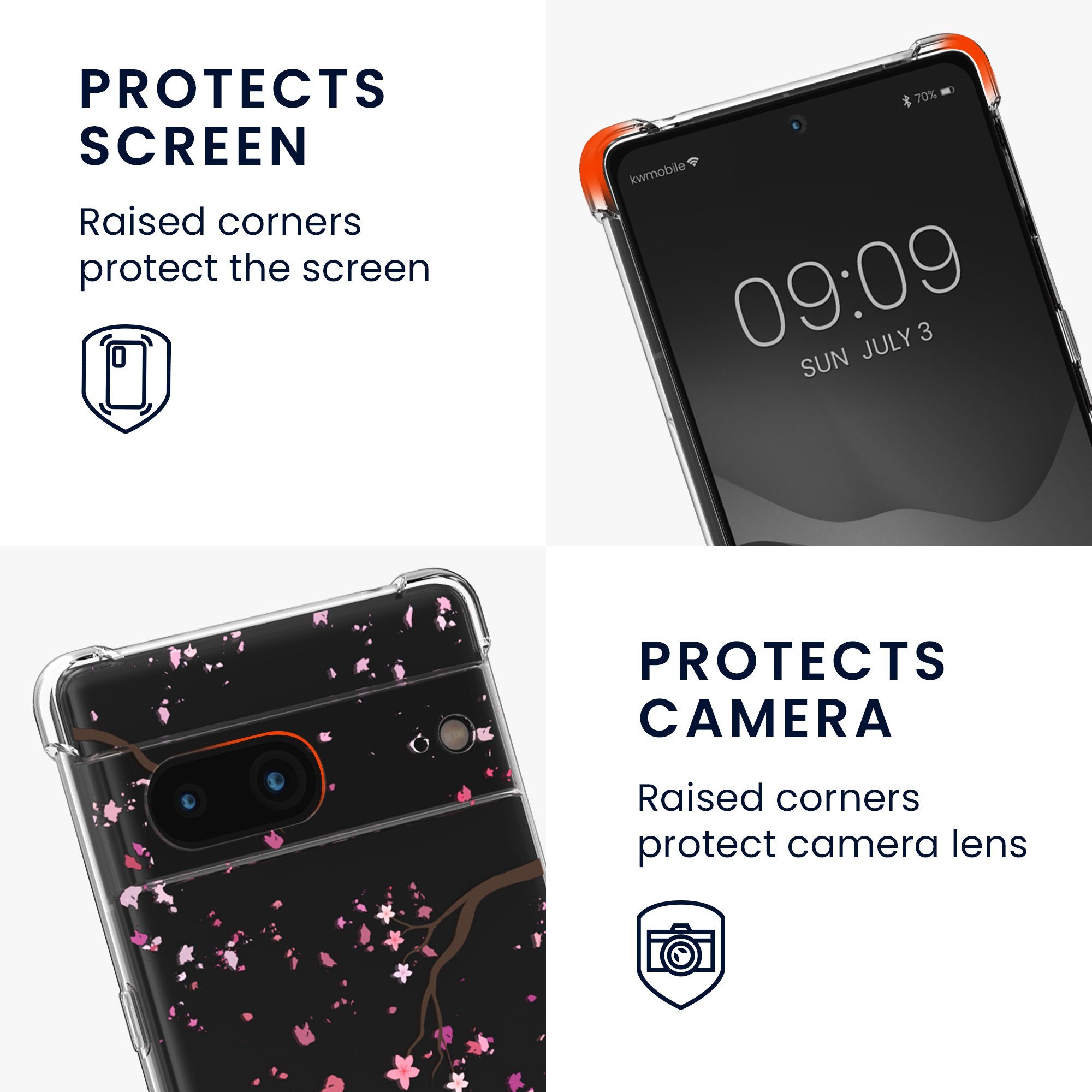 kwmobile Handyhülle Hülle für Google Pixel 7, Silikon Handyhülle mit Kette - Handykette Handyband – Bild 3 von 5