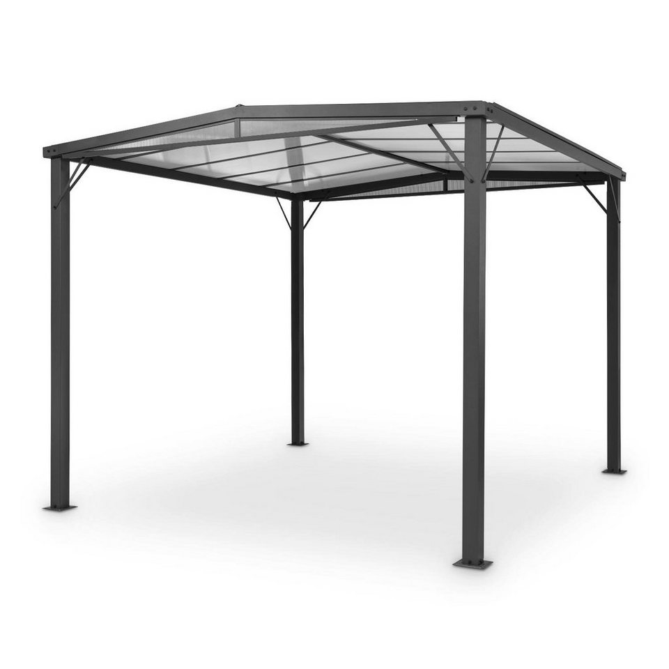 blumfeldt Pavillon »Pantheon Solid Sky Flat Pergola Vordach 3x3m Polycarbonat«, (Packung, Set), Terrassenüberdachung Grillpavillon Gartenpavillon…
