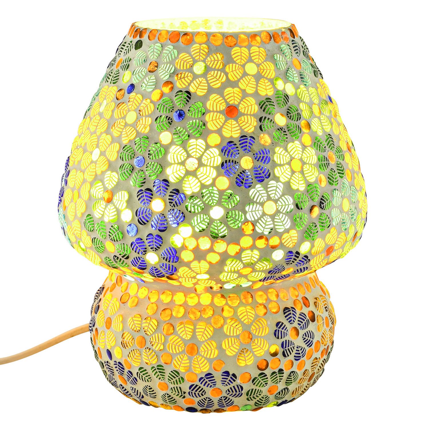 Nachttischlampe Boho Deko Tischlampe Nachtischlampe aus Glas Mosaik Aubina -3-