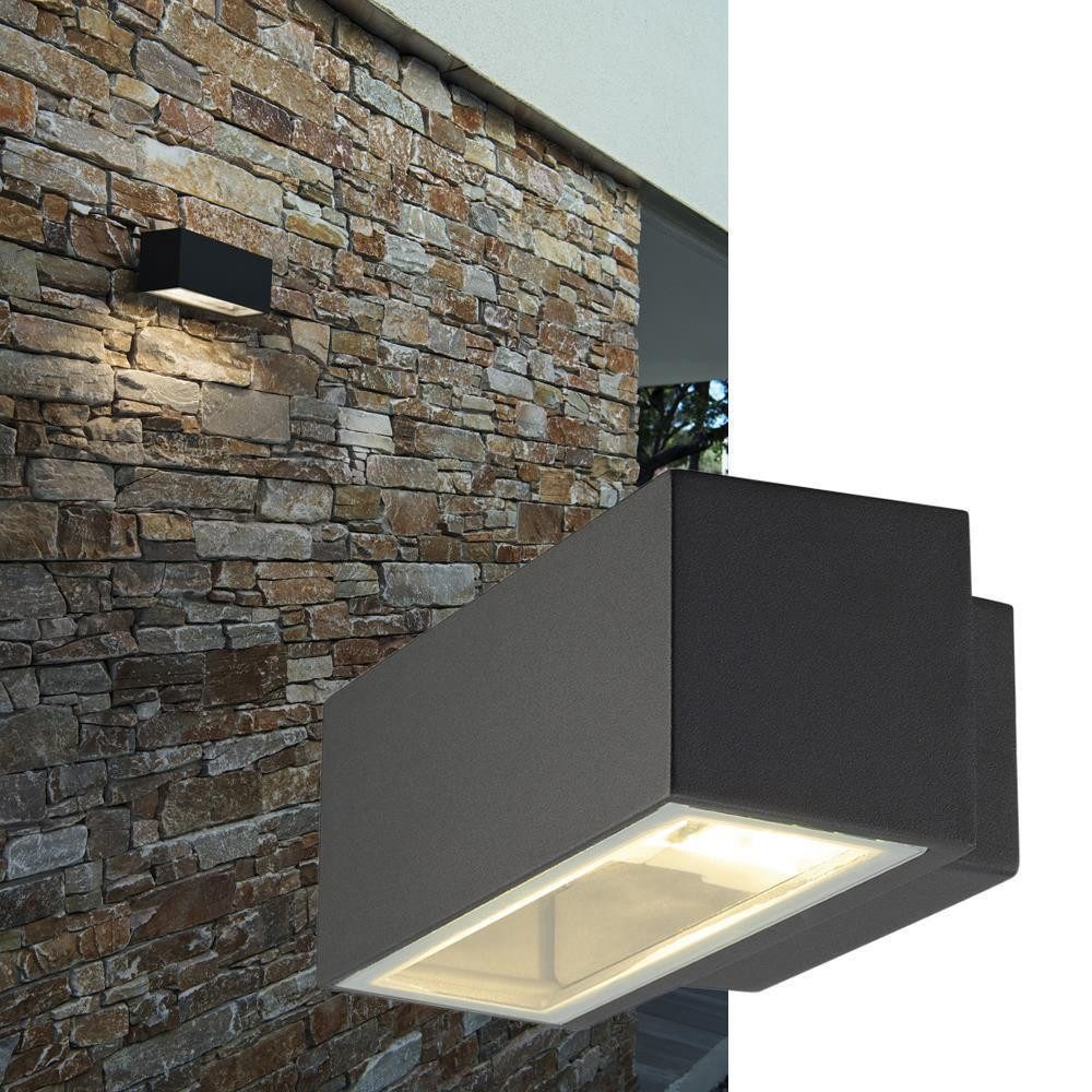 SLV Außen-Wandleuchte Eckige Wandleuchte Box, Rs7, anthrazit