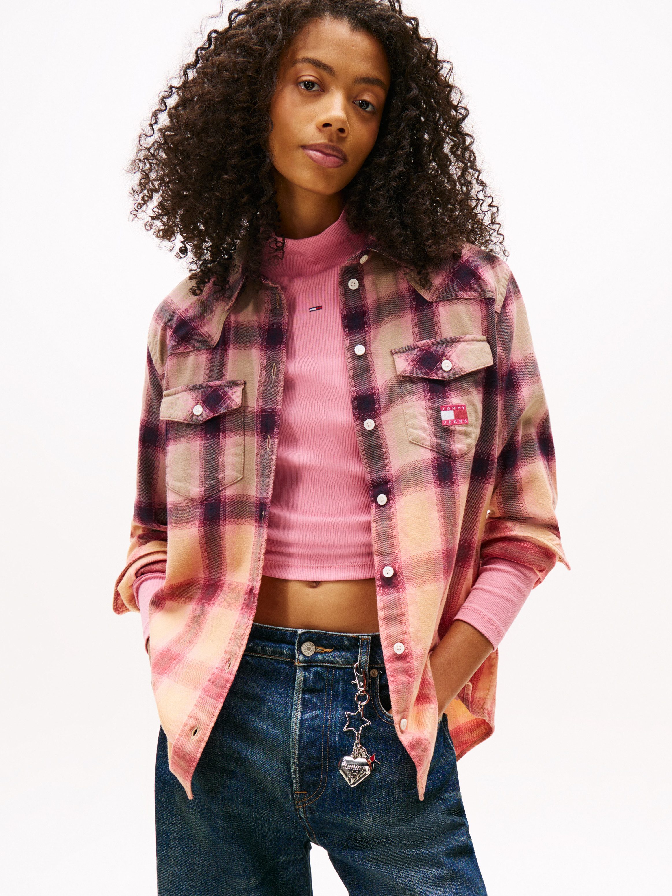 Tommy Jeans Flanellbluse TJW RLX FLANNEL SHIRT aus weicher Flanell Qualität