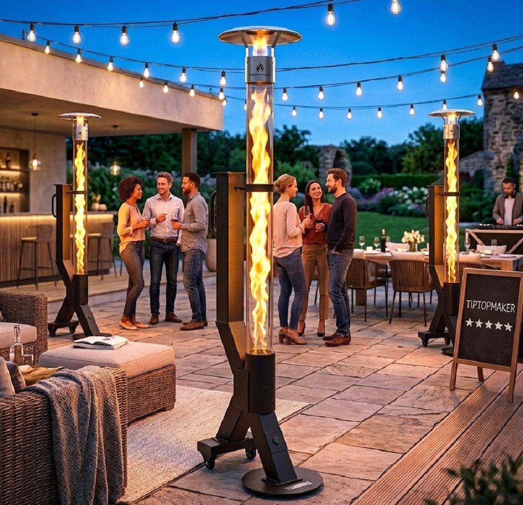 Apex Terrassenstrahler XXL Pellet Feuersäule Feuerrohr Terrassenheizer Heizstrahler 56709