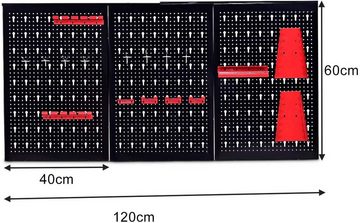 COSTWAY Lochwand, 17 tlg. Werkzeughalter-Set, 3 Lochplatten, 120x60cm