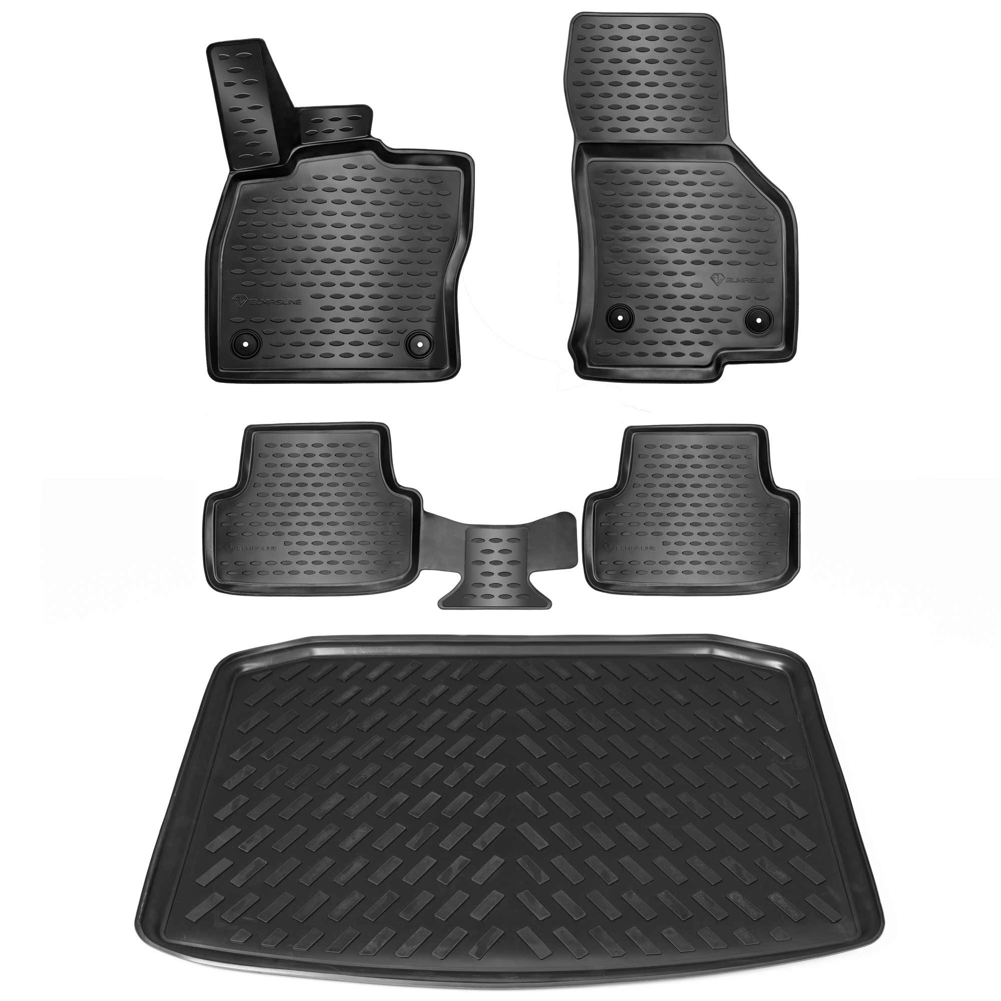 ELMASLINE Auto-Fußmatten für FORD KUGA 2013-2019 [II] - Gummimatten & Kofferraumwanne, für Ford Kuga - Extra hoher Rand für mehr Schutz