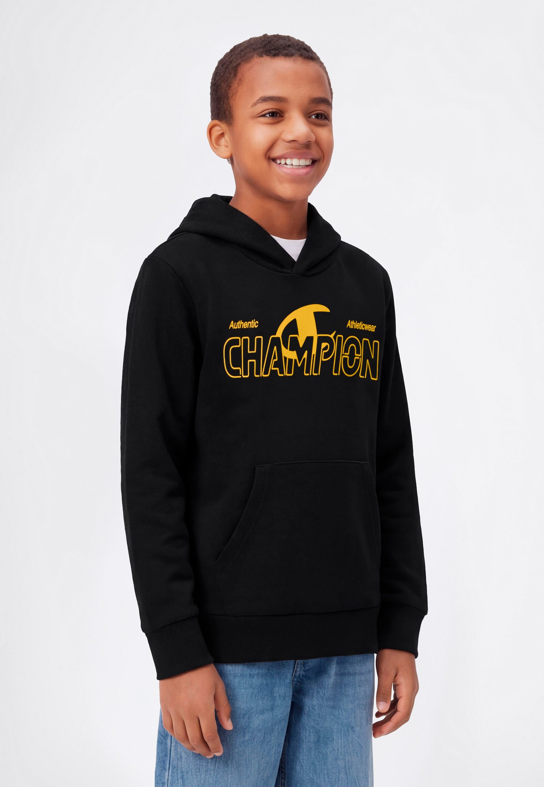 Champion Kapuzensweatshirt Graphic Terry Hoodie (1-tlg) für Kinder, sportlicher Stil, mit Kapuze, bequemer Schnitt