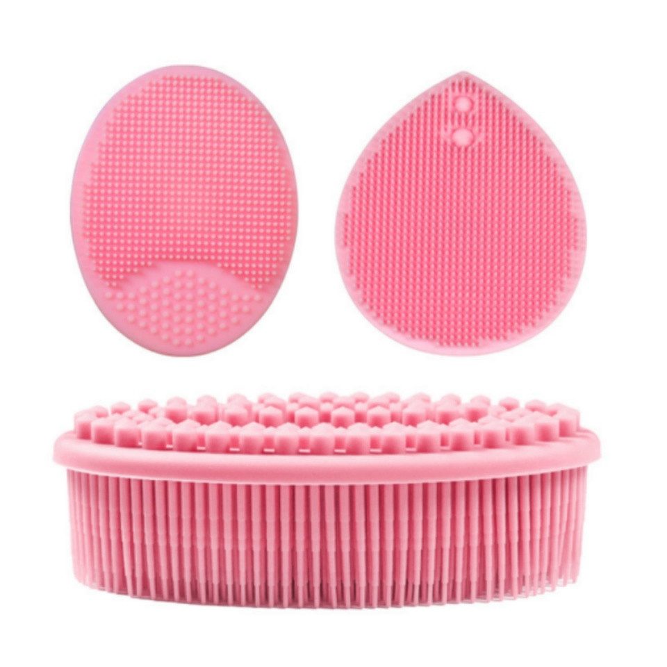 Fyrove Badebürste Silikon Duschbürste Körperbürste, weicher Silikon Body Scrubber, für Erwachsene und Kinder, Körperschrubber Rückenbürste Handreinigungsbürste, sanftes Peeling, Massage & Schaumbildung für Dusche und Bad