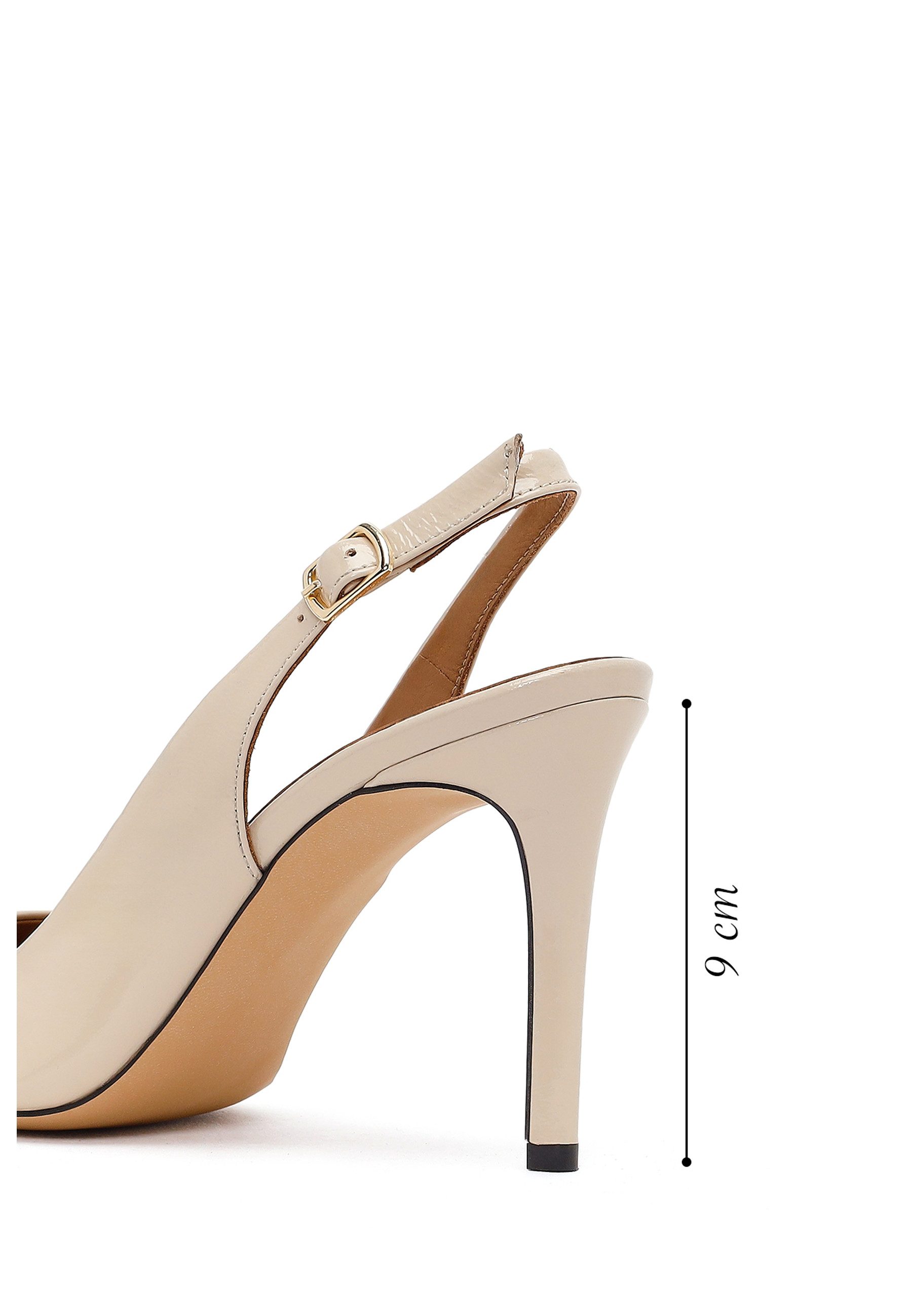 Derimod Slingback-Pumps aus Leder mit hohem Absatz Pumps Lack-Finish, Lederfutter, Neolit-Sohle, Stilettoabsatz