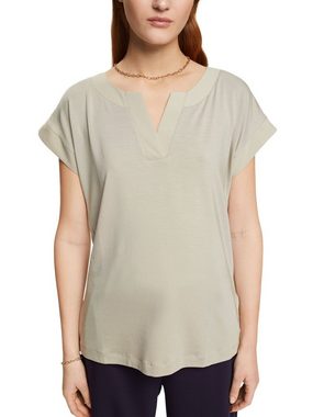 Esprit Collection T-Shirt T-Shirt mit V-Ausschnitt, TENCEL™ (1-tlg)