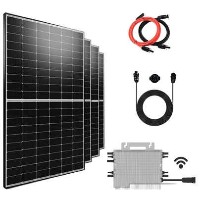 Campergold Solaranlage 1640W/1600W Balkonkraftwerk inkl. Bifazial Glas-Full-Black Solarmodule, Deye Wechselrichter 1600W SUN-M160G4-EU-Q0, PV Anlange