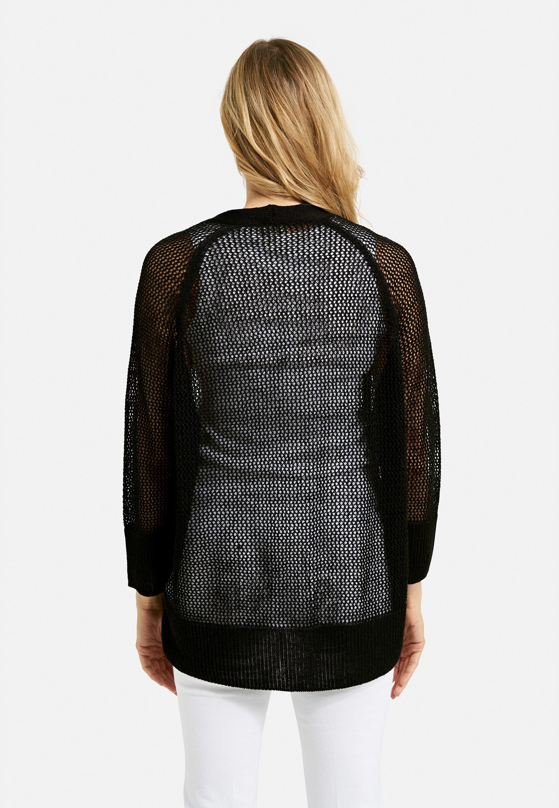Milano Italy Cardigan mit Lochmuster