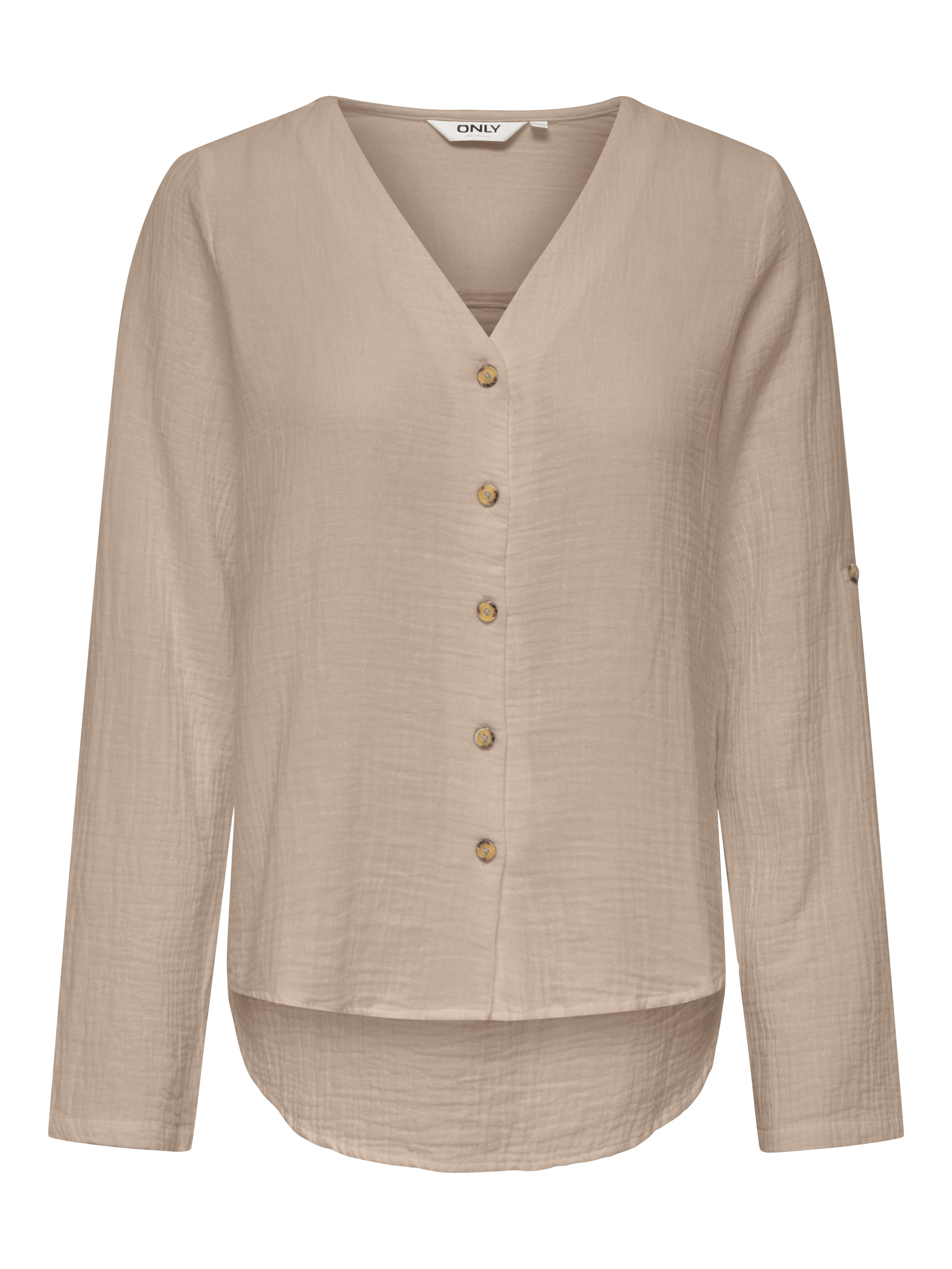 ONLY Langarmbluse ONLTHYRA LIFE V-NECK L/S SHIRT NOOS WVN Baumwolle, regula günstig online kaufen