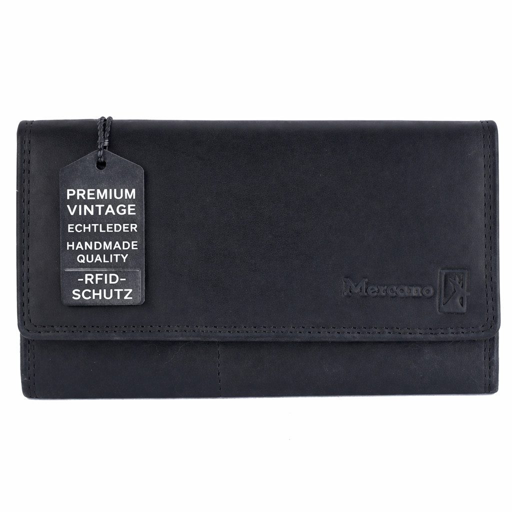 Mercano Geldbörse für Damen aus Echtleder (inkl. Geschenkbox), RFID, 11 Kartenfächer und 2 Münzfächer