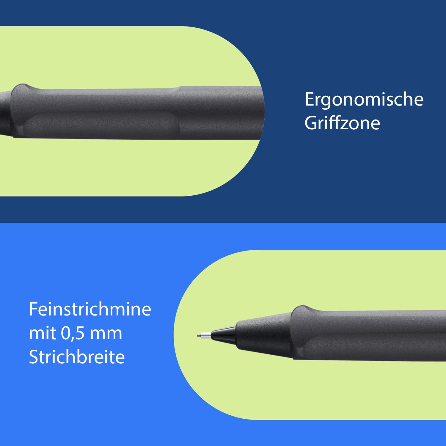 LAMY Druckbleistift LAMY Druckbleistift Safari UMBRA SCHWARZ mit Mine 0,5mm und Radiergumm
