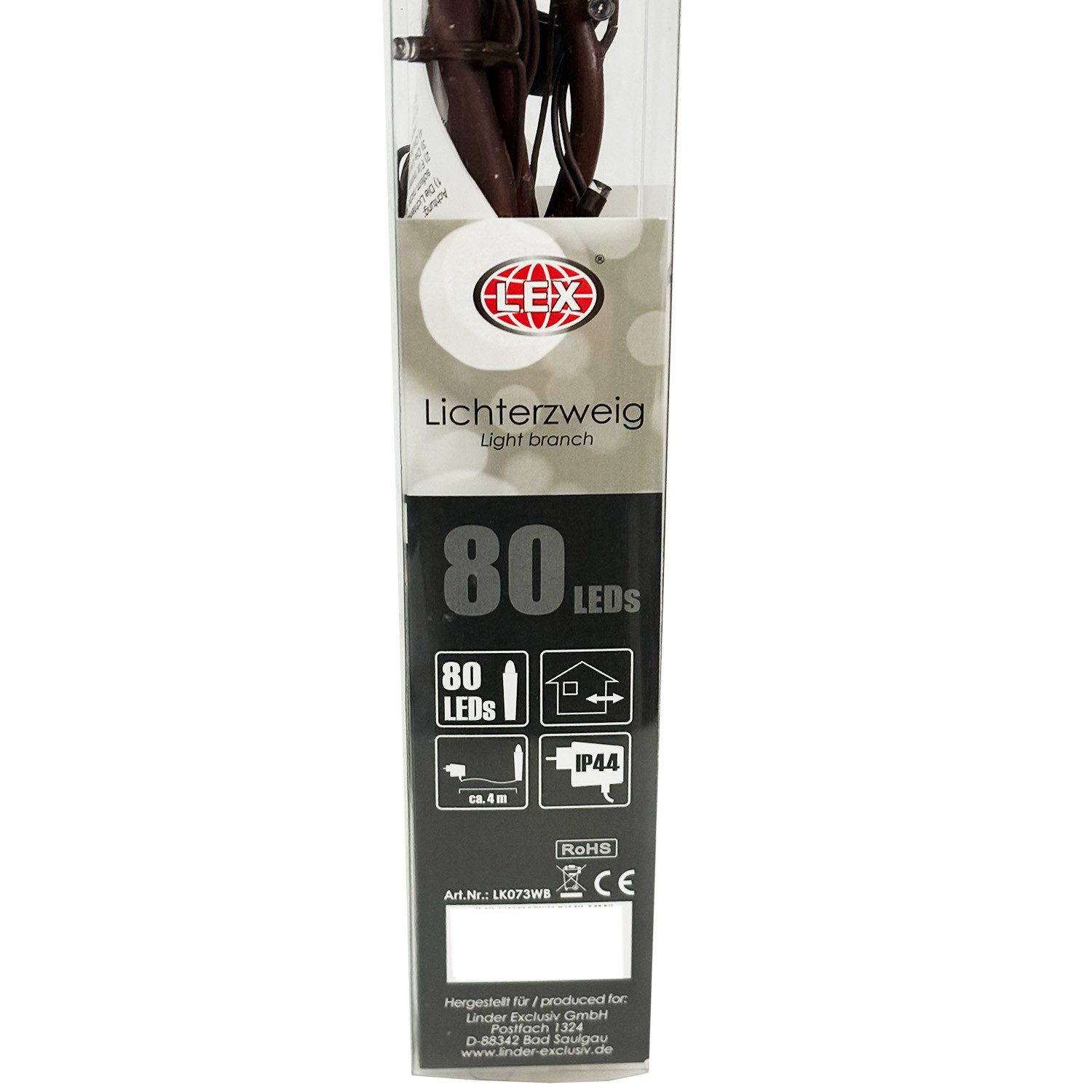 Mojawo Lichtervorhang Lichterzweige / Dekozweig braun mit 80 LEDs – Bild 5 von 5