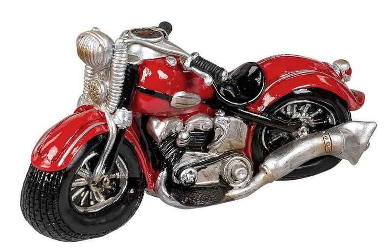 dekojohnson Dekofigur »Rocker-Deko Biker-Deko Chopper Motorrad rot 20x11c«