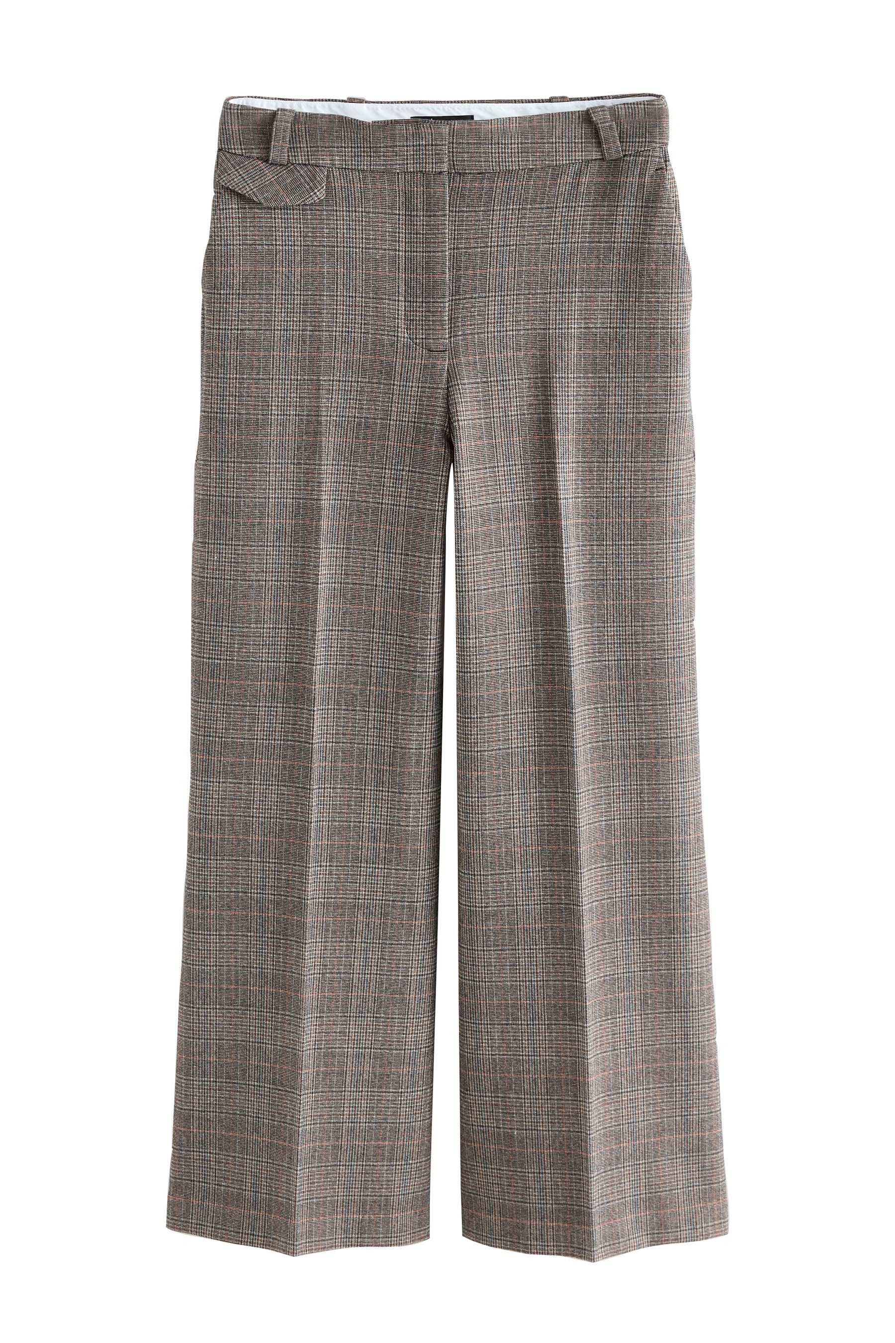 Next Anzughose Karierte Hochbundhose mit weitem Bein, Kurzgröße (1-tlg) günstig online kaufen