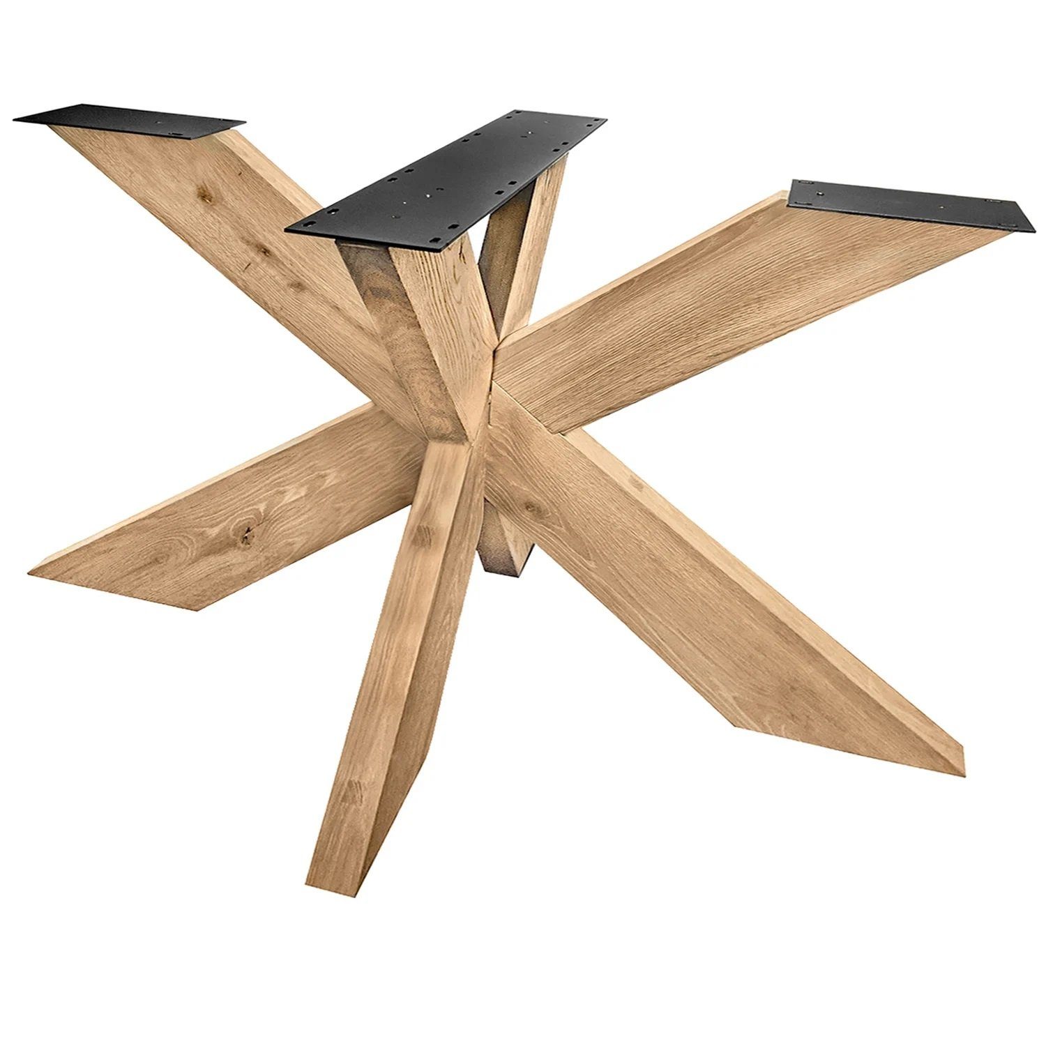 Sedex Unterbausockel Tisch-Untergestell SPIDER-Form Massivholz Eichenholz, KOWA 